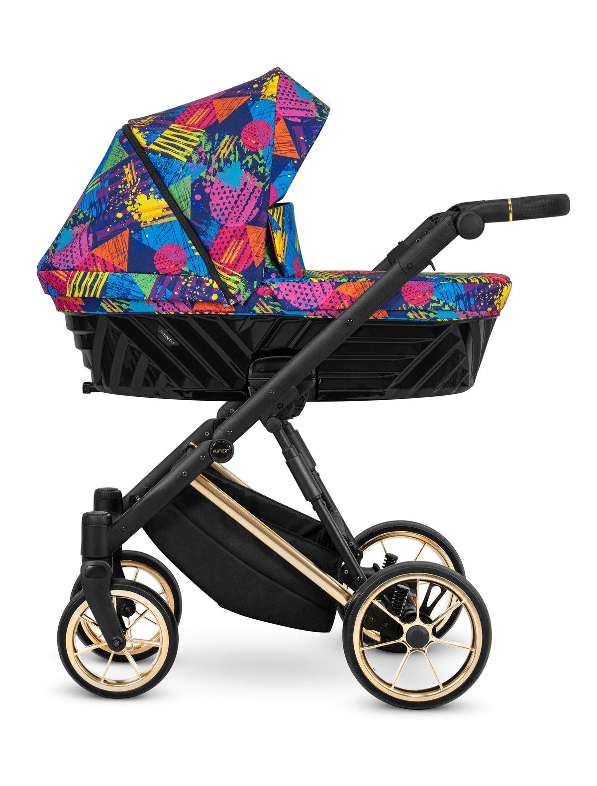KUNERT Kombi-Kinderwagen Ivento Premium 3in1 Kinderwagen mit Goldrahmen und Zubehör, Leichtes Aluminiumgestell, große Räder für verschiedene Untergründe
