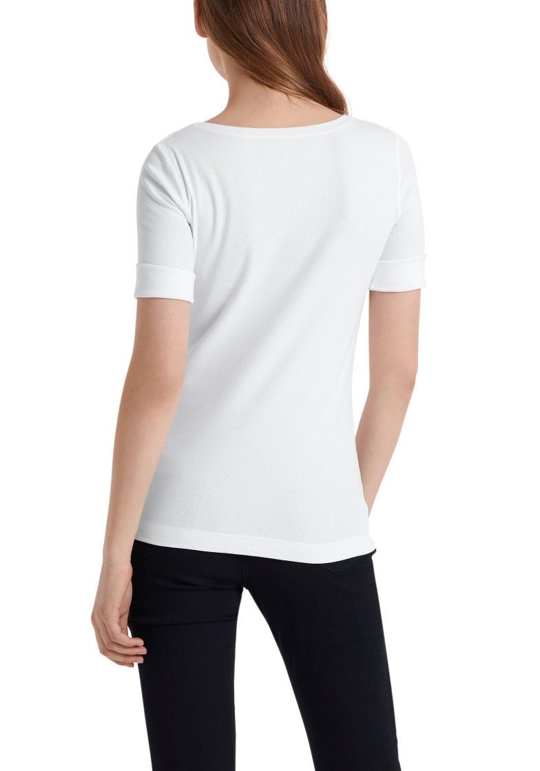 white Marc "Collection Ärmeln Essential" Premium Rundhals-Shirt mit Rundhalsshirt Damenmode halben Cain