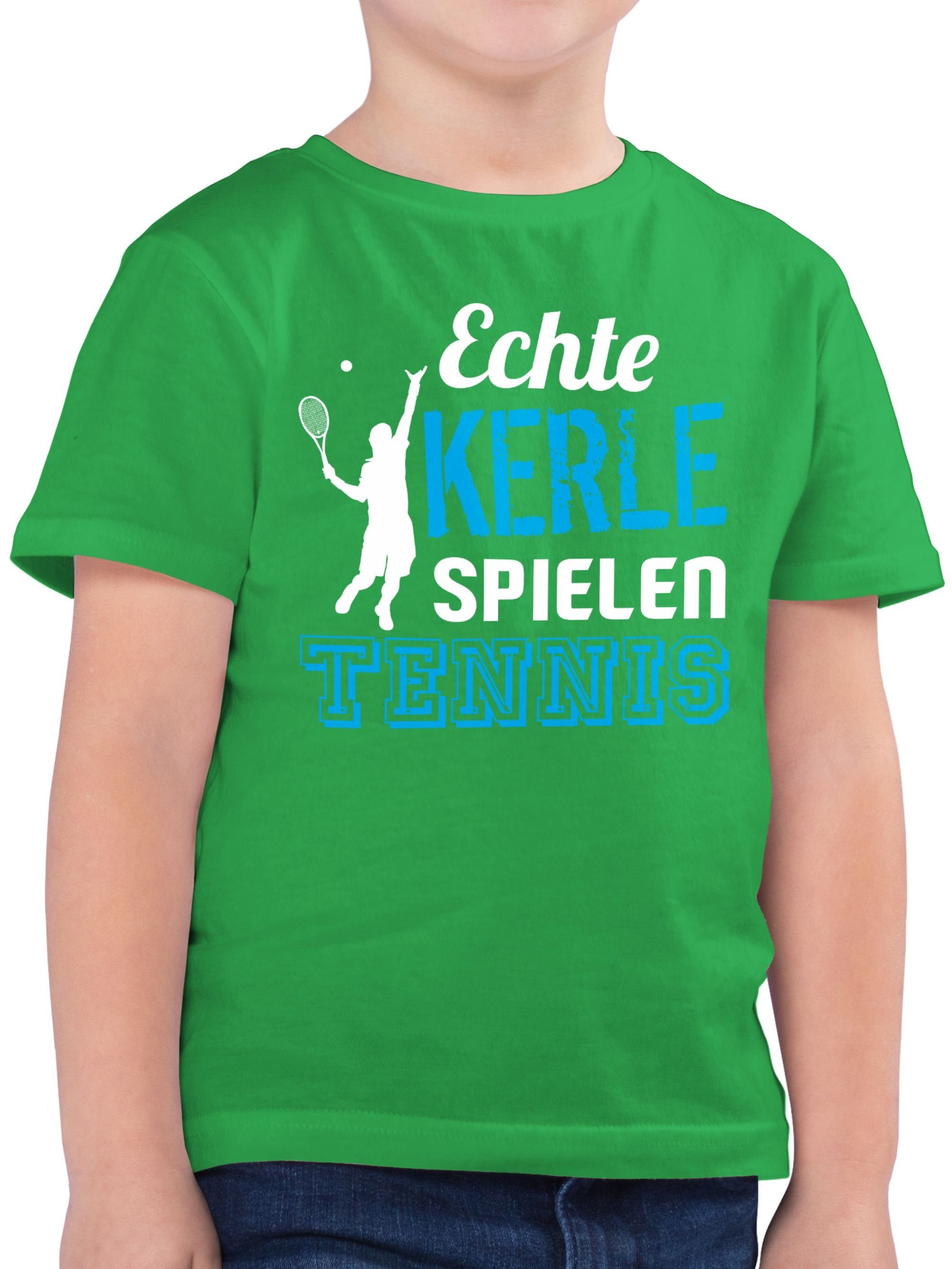 Tennis spielen Kerle Kleidung T-Shirt Sport Kinder Grün Shirtracer 3 Echte