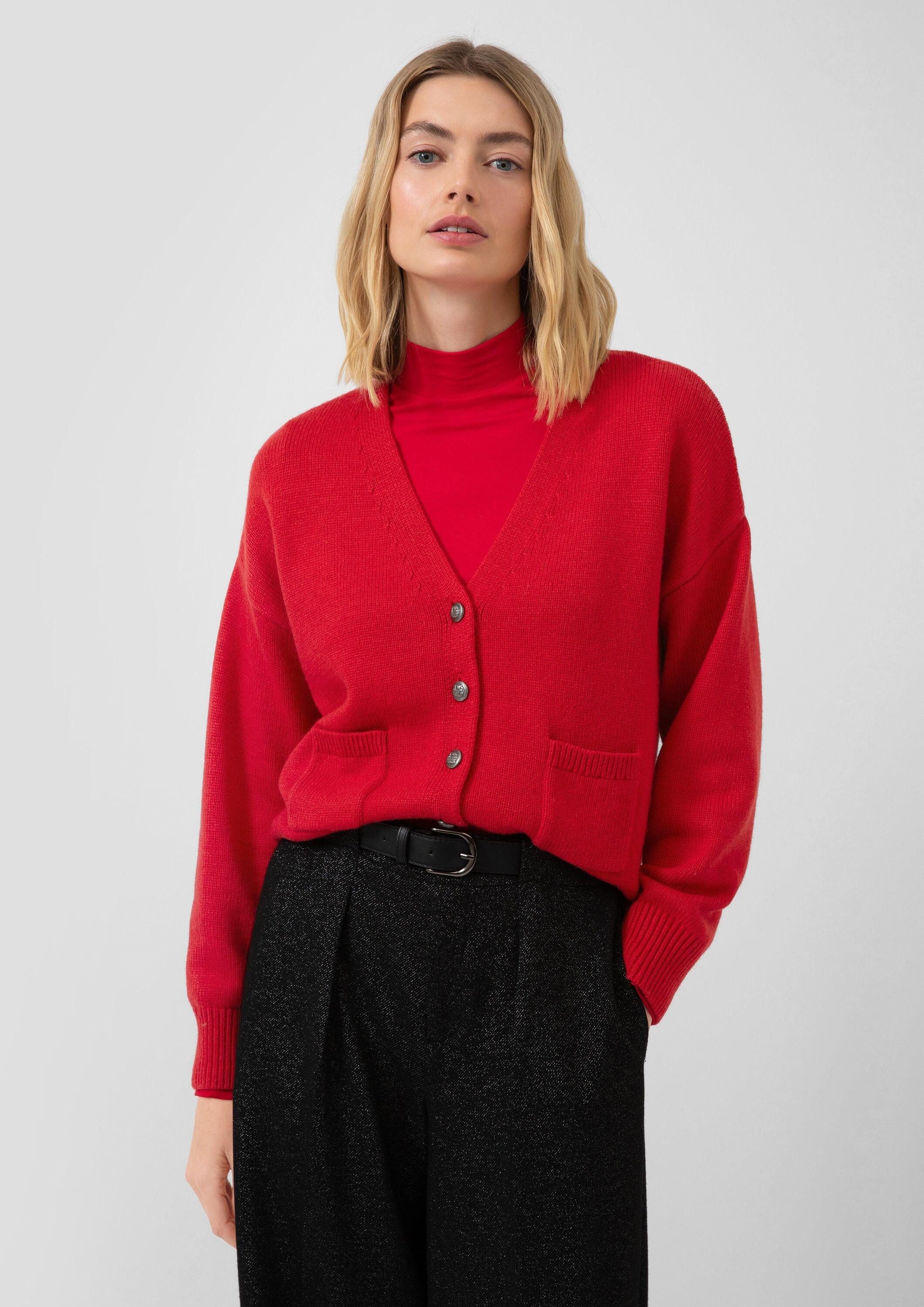 s.Oliver Cardigan Strickjacke Cardigan aus Wollmix mit Metall-Knöpfen