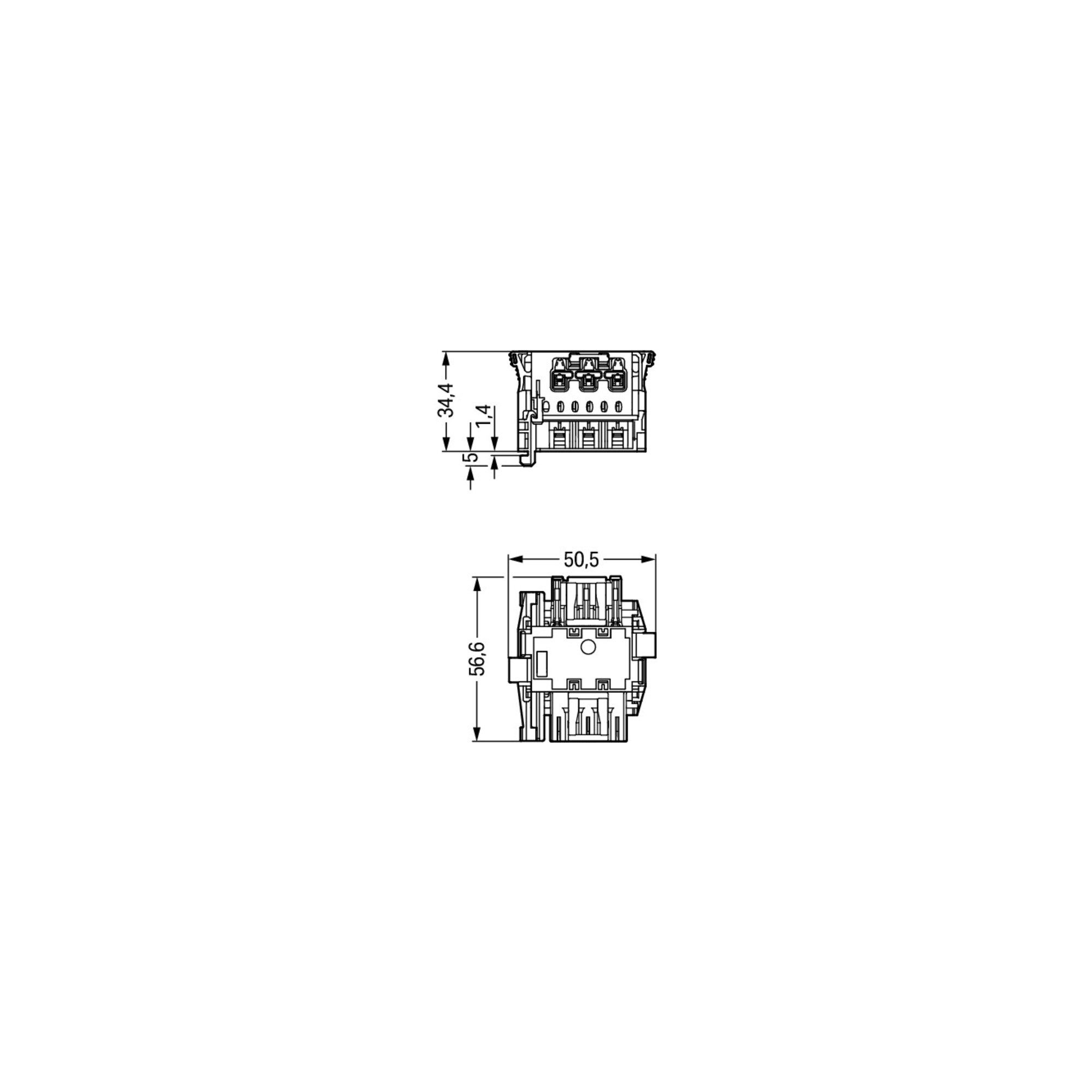 WAGO Steckdose WAGO GmbH& Co. KG Linect-T-Steckverbinder Buchse-Stecker 3-p. 770-6223