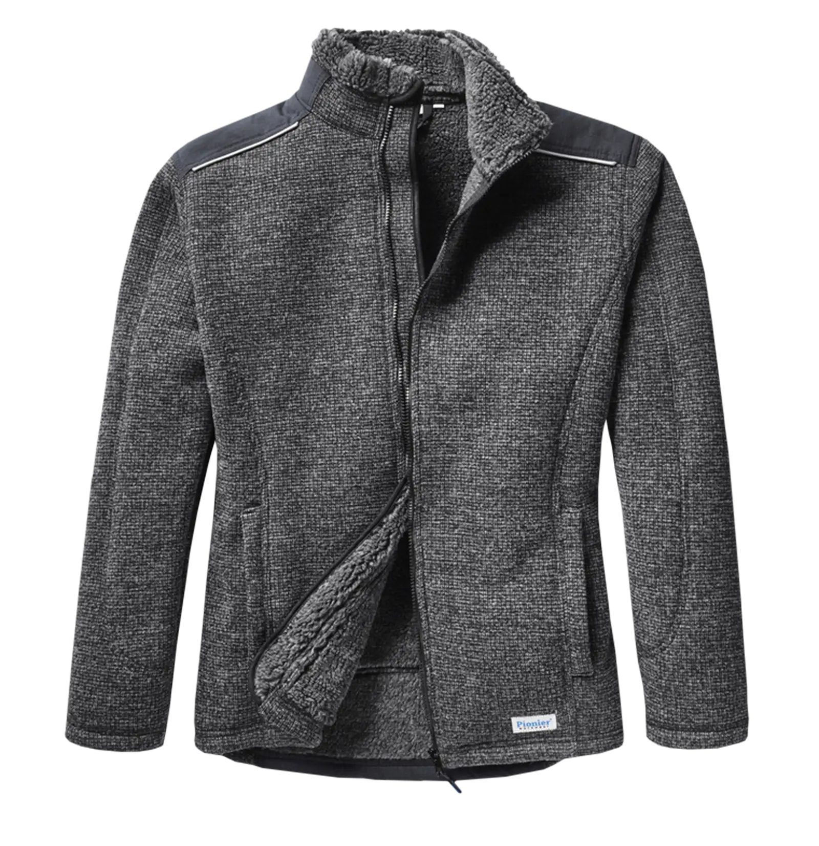 PIONIER WORKWEAR Strickfleecejacke Pionier Strickfleece mit Sherpa Futter Lumber Jacket 82000