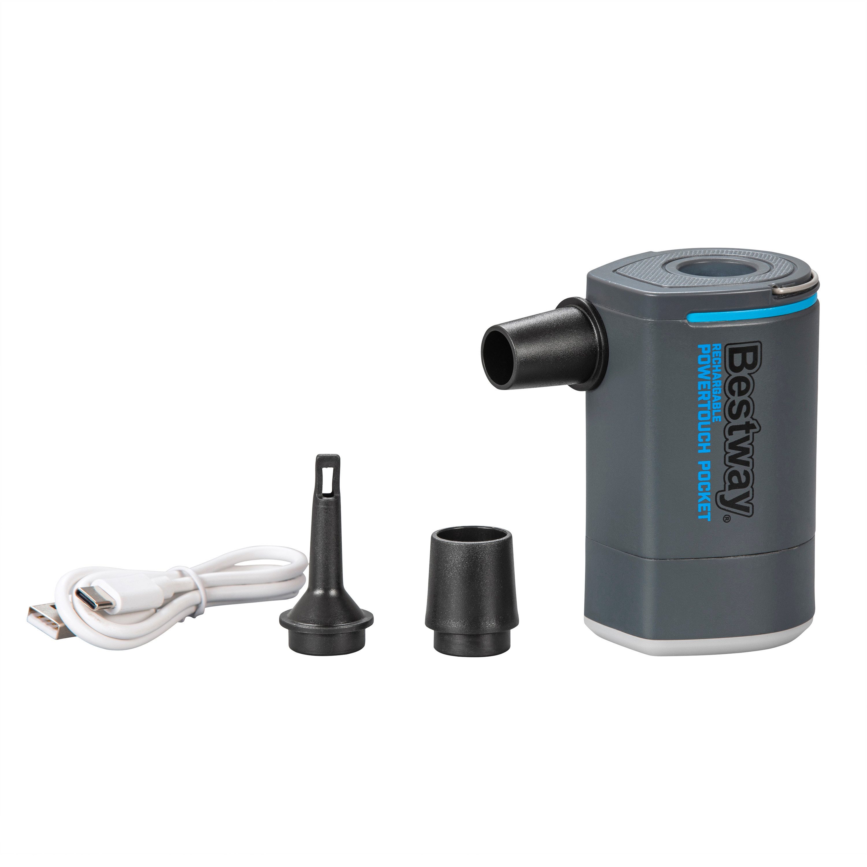Bestway Elektropumpe PowerTouch Pocket™ (Packung, 200 l/min), LED-Licht mit 3 Helligkeitsstufen und SOS-Modus