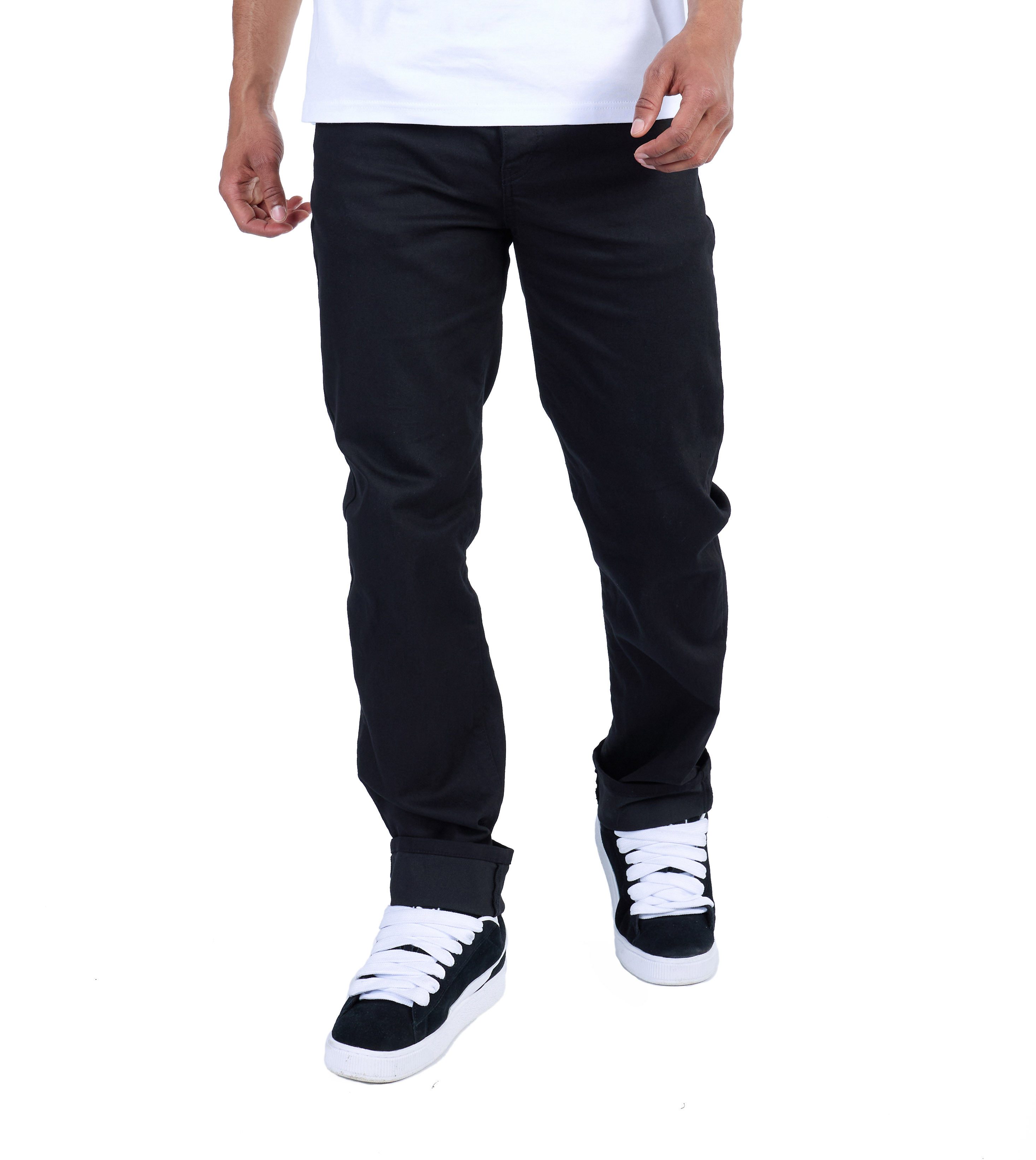 KINGZ Regular-fit-Jeans Basic Regular Fit Herren Jeans von KINGZ Schwarz W3 günstig online kaufen