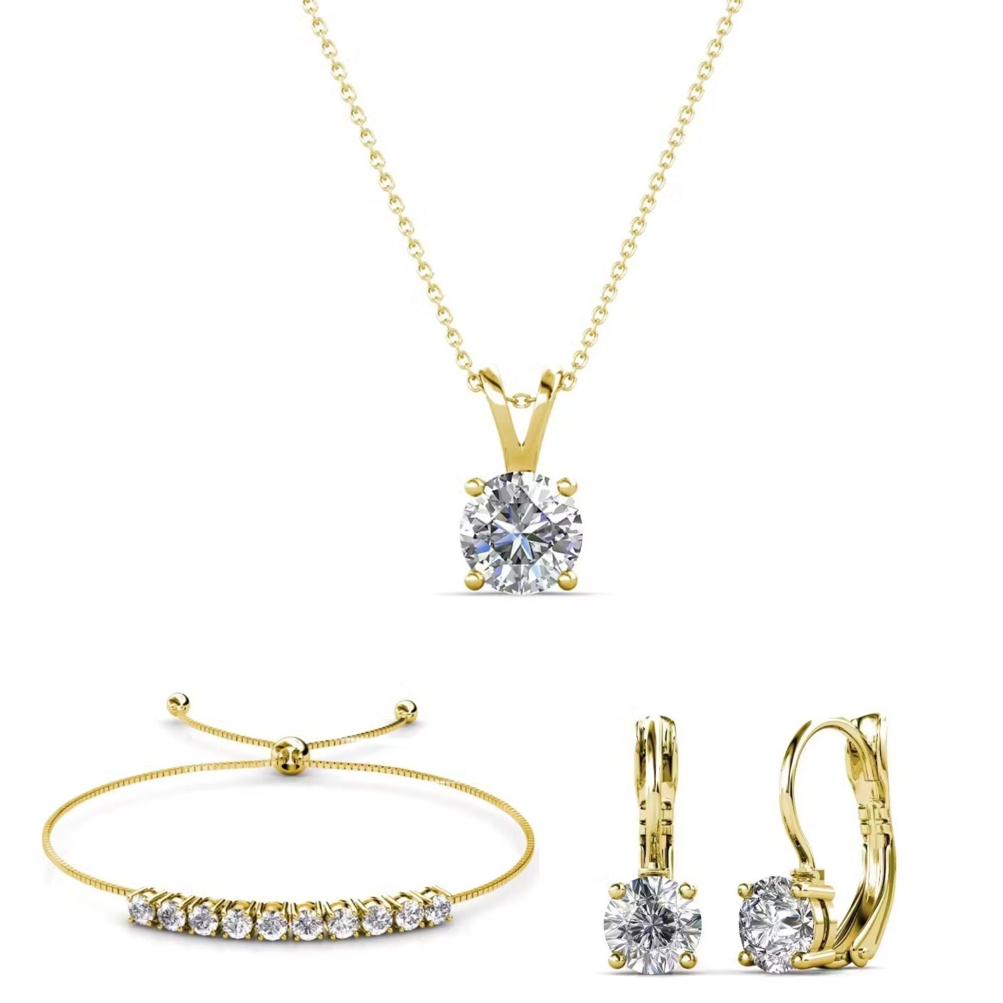 Ella Eisvogel Schmuckset Mia Round Vernice Set : Armband, Halskette, 2 Серьги, 18 Karat