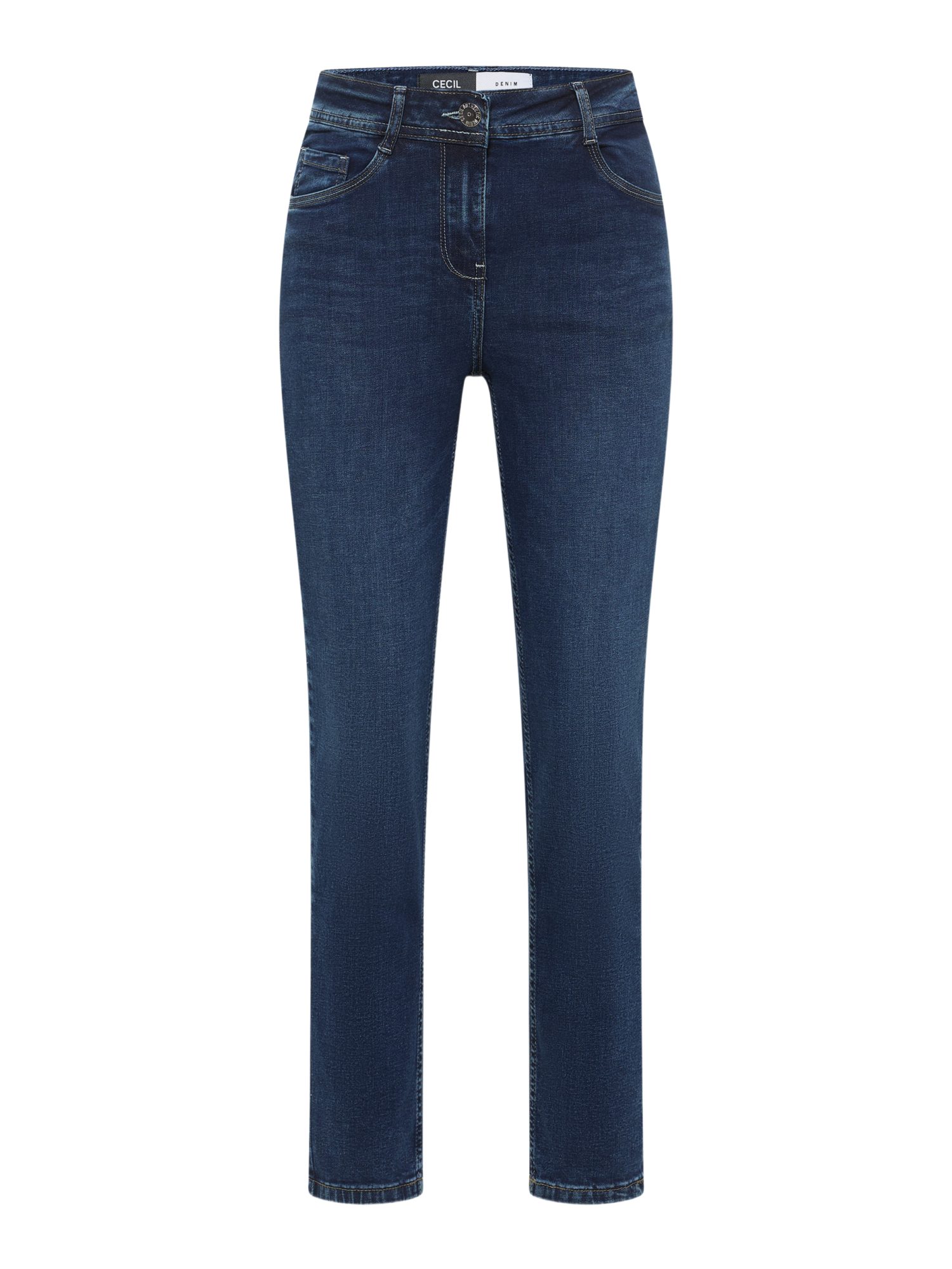 CECIL Stoffhose blau,Casual,Baumwolle,Unifarben,Slim Fit,Mittel