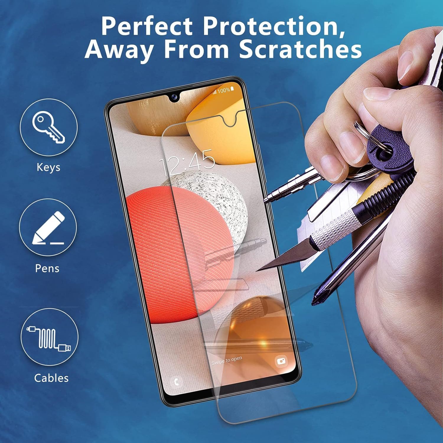 Baker Displayschutzglas 3x Panzerfolie Echt Glas Für Samsung Galaxy für A56 A54 A26 A25 A17 A16 A15 A05 A42 A34 A14 A53 A23 A13 A33 A03 A51 A71 M33 M23 M53 A32  – Bild 4 von 5