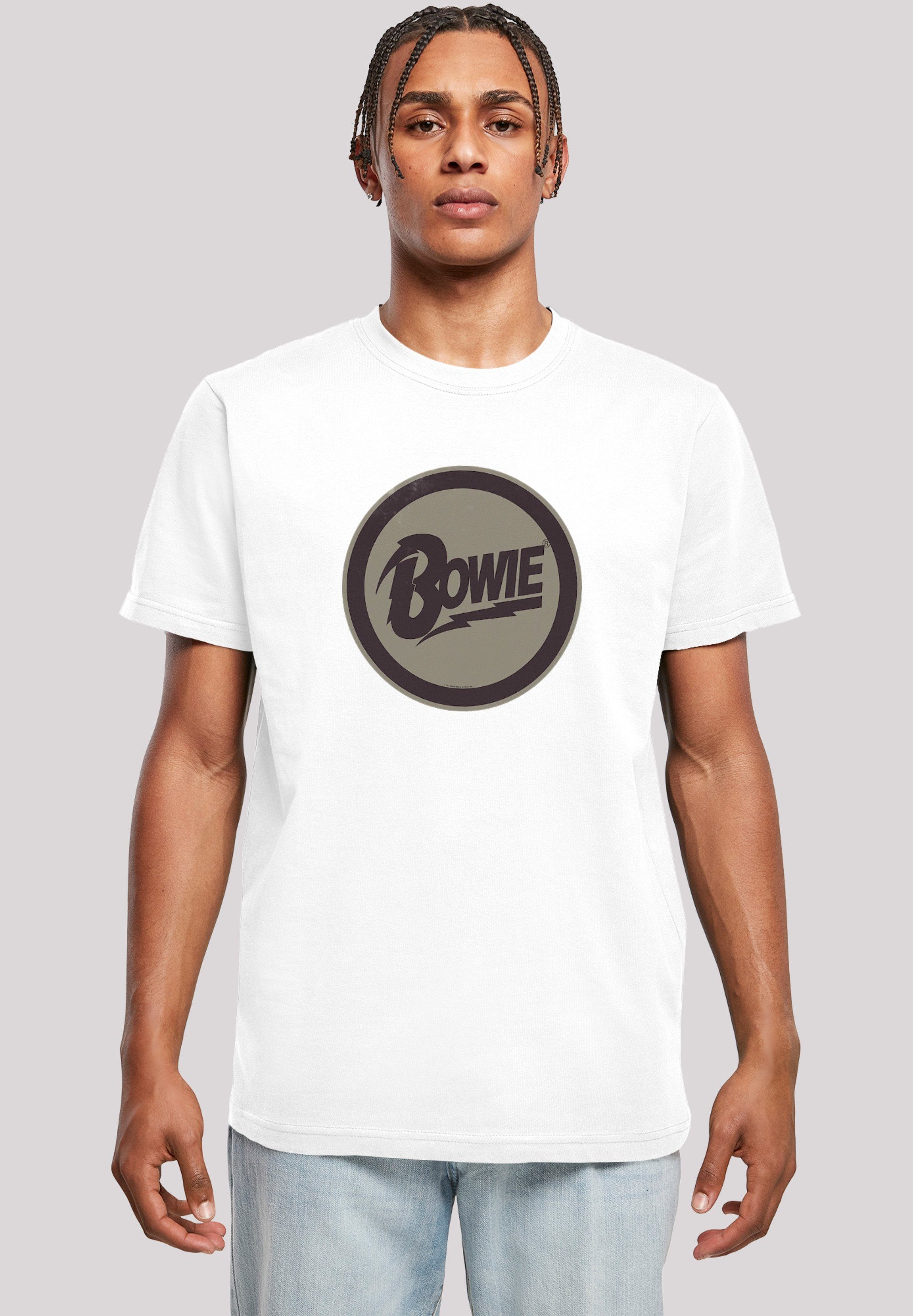 Logo Merch,Regular-Fit,Basic,Bandshirt F4NT4STIC Herren,Premium Bowie weiß David T-Shirt