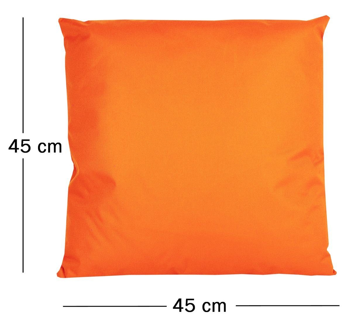 Dekokissen Strapazierfähig, Außen Dekokissen 45x45cm Füllung Innen inkl. Wasserabweisend, Kissen JACK Orange für & JACK Outdoor Robust, Sitzkissen, Lounge