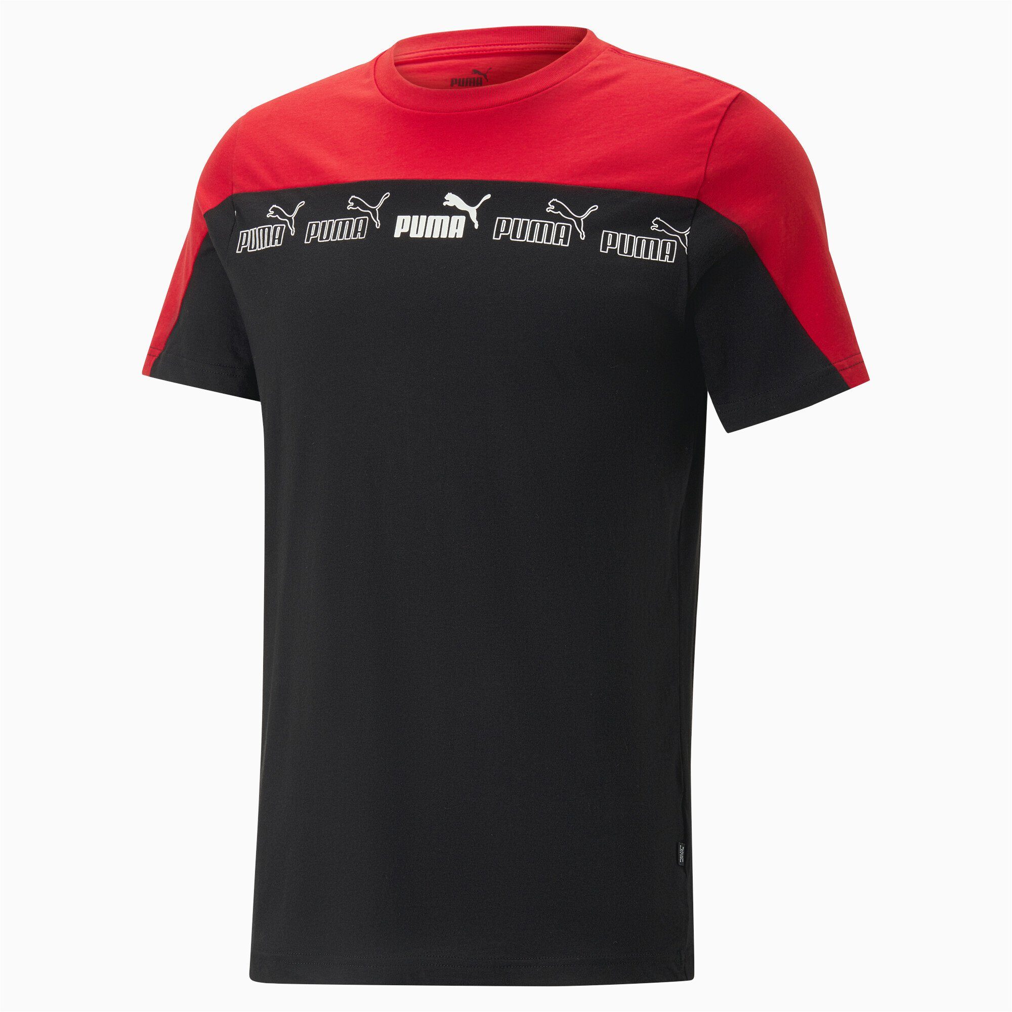 PUMA T-Shirt Around the Block T-Shirt Herren For All Time Red Black