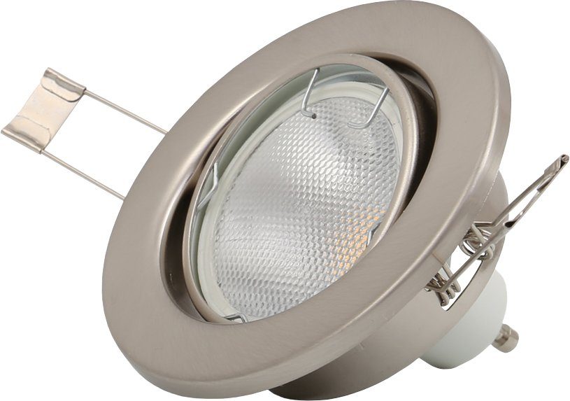 B.K.Licht LED Einbaustrahler, LED Warmweiß, schwenkbar, wechselbar, Einbauleuchten, nickel, matt LED GU10 Einbau-Spots