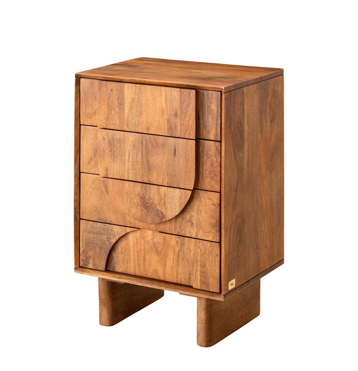 Main Möbel Badkommode 50x74cm 'Curves' Mango massiv dunkelbraun