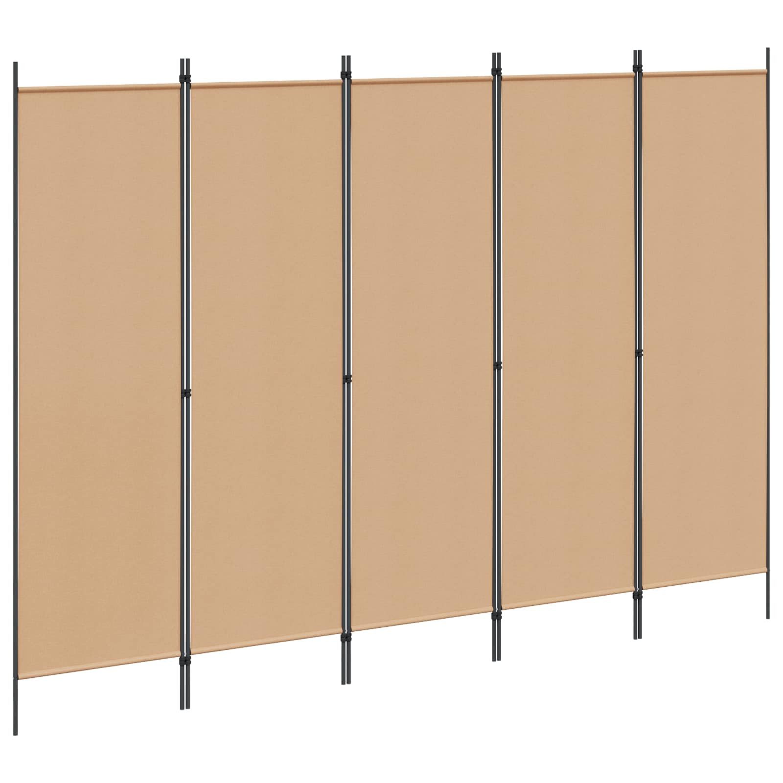 vidaXL Raumteiler 5-teiliger Raumteiler Beige 250 x 180 cm Stoff, 1-tlg.