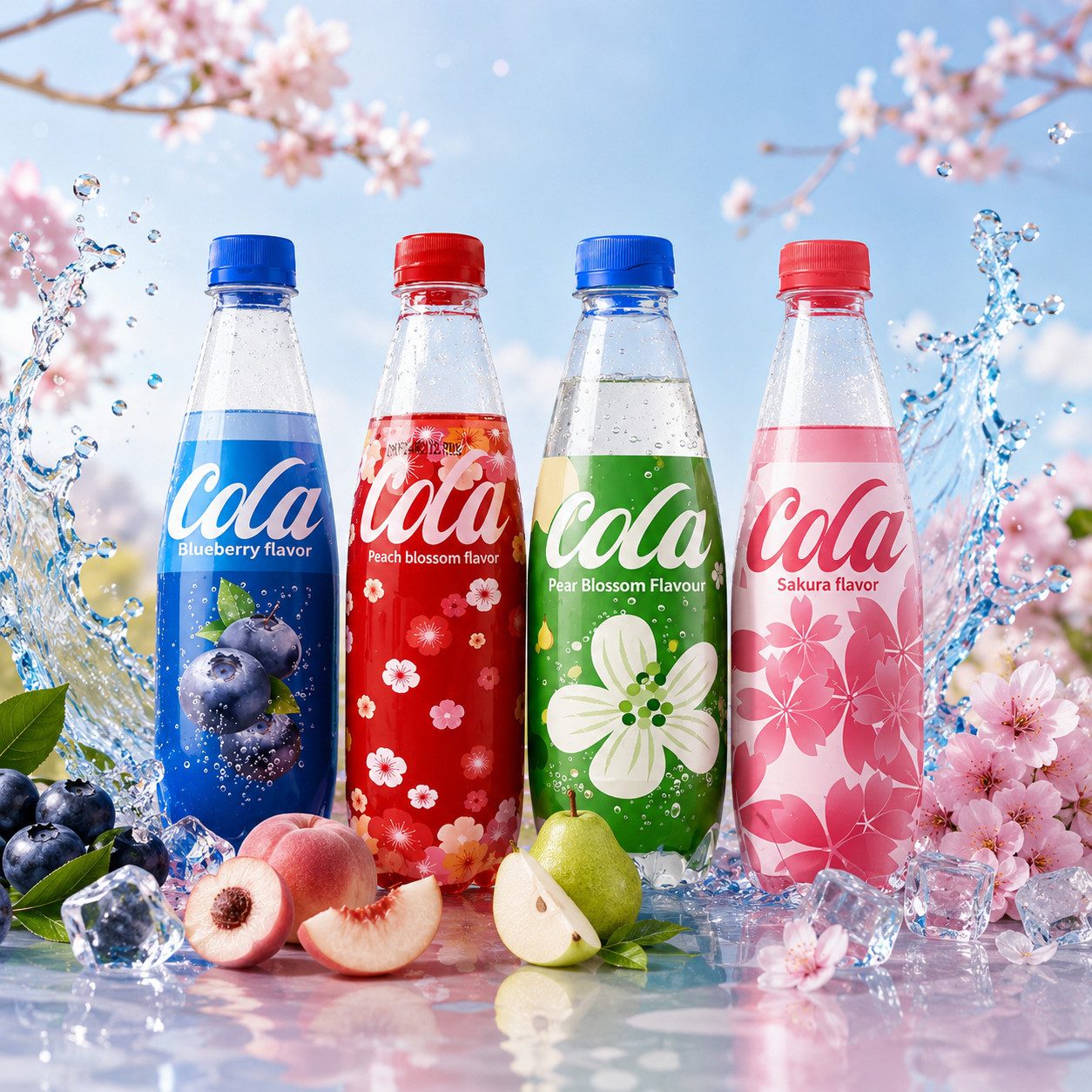 Candy & Bar Softgetränk Cola Mix 4x400ml – Exotische Cola-Edition mit fruchtigen Blüten-Aromen