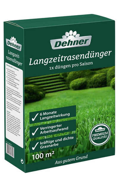 Dehner Rasendünger Rasendünger mit Langzeitwirkung, optimale Nährstoffformel, 1x Düngen pro Saison
