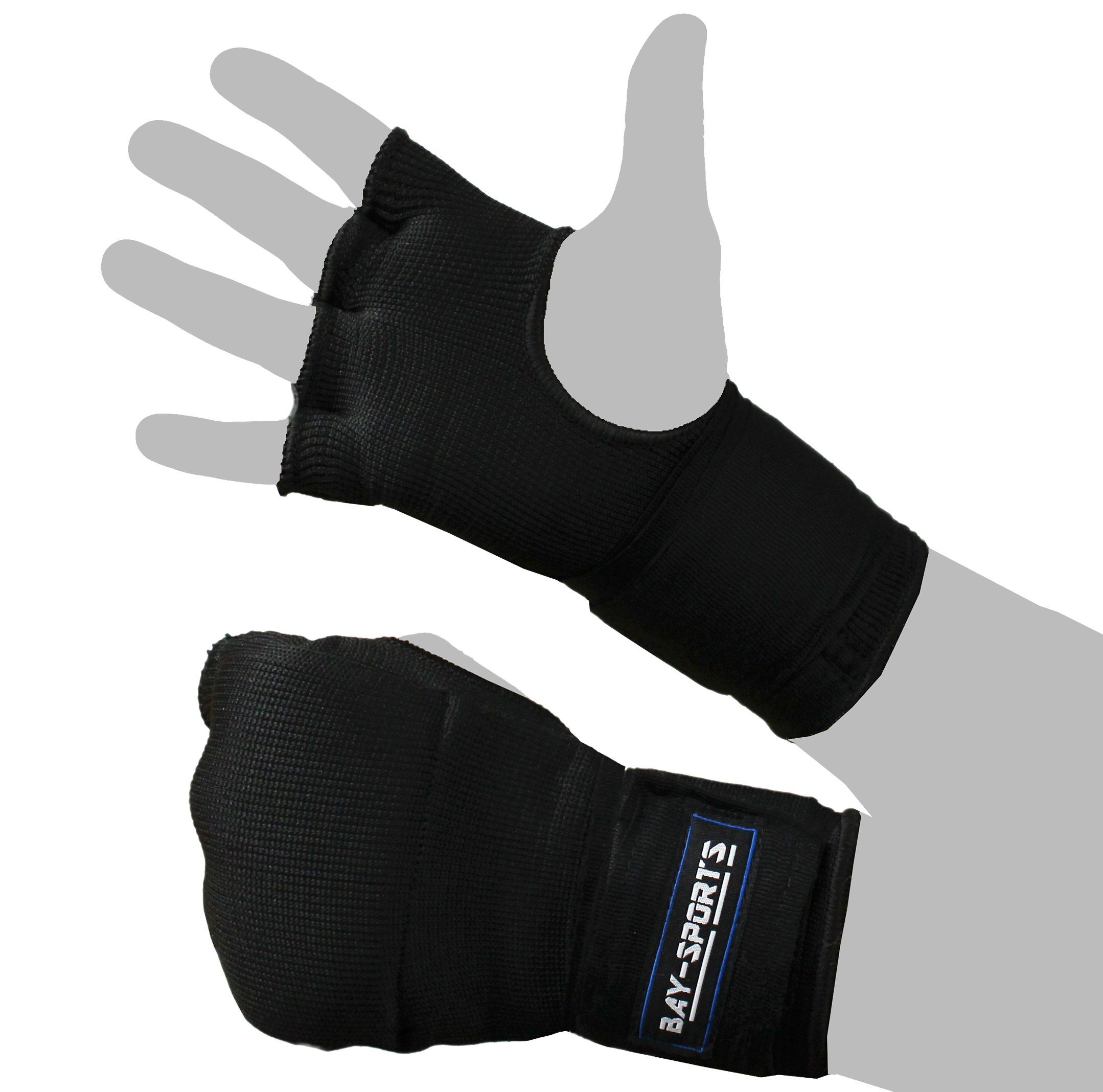 BAY-Sports Boxbandagen Fast gepolsterte Box-Bandagen Handbandagen schwarz