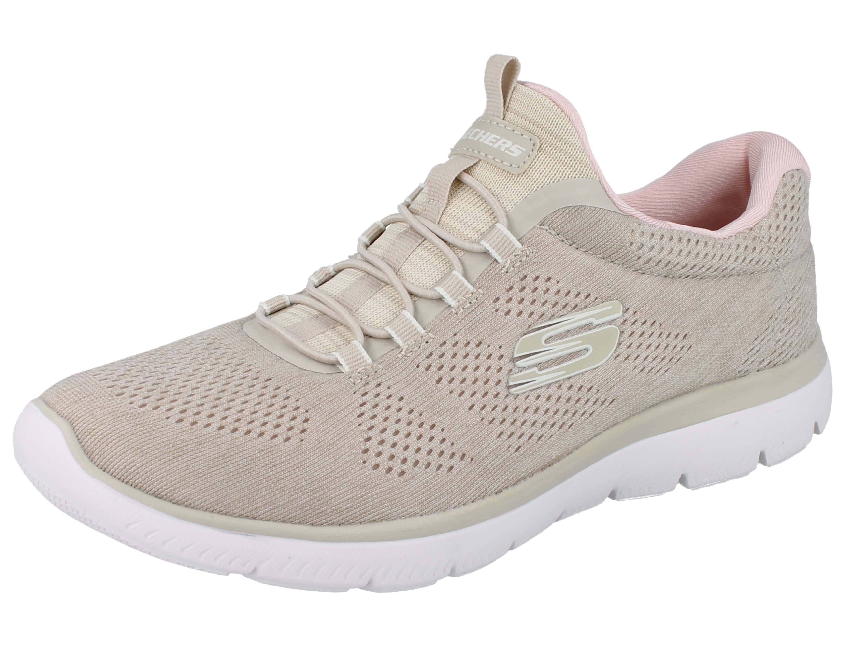 Skechers SKECHERS Damen Schlupfsneaker beige rose Textil vegan - Größe: 39 Slipper Vegan