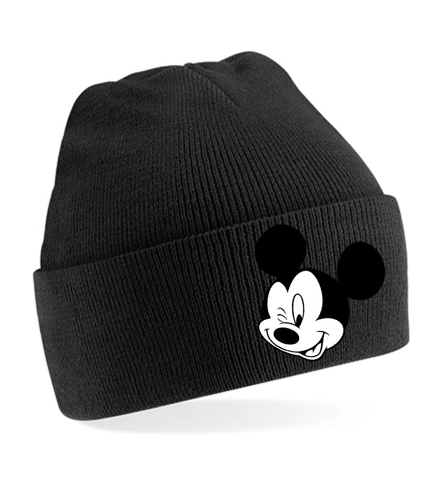 Blondie & Brownie Beanie Unisex Erwachsenen Mütze Mickey Zwinker Minnie Schwarz