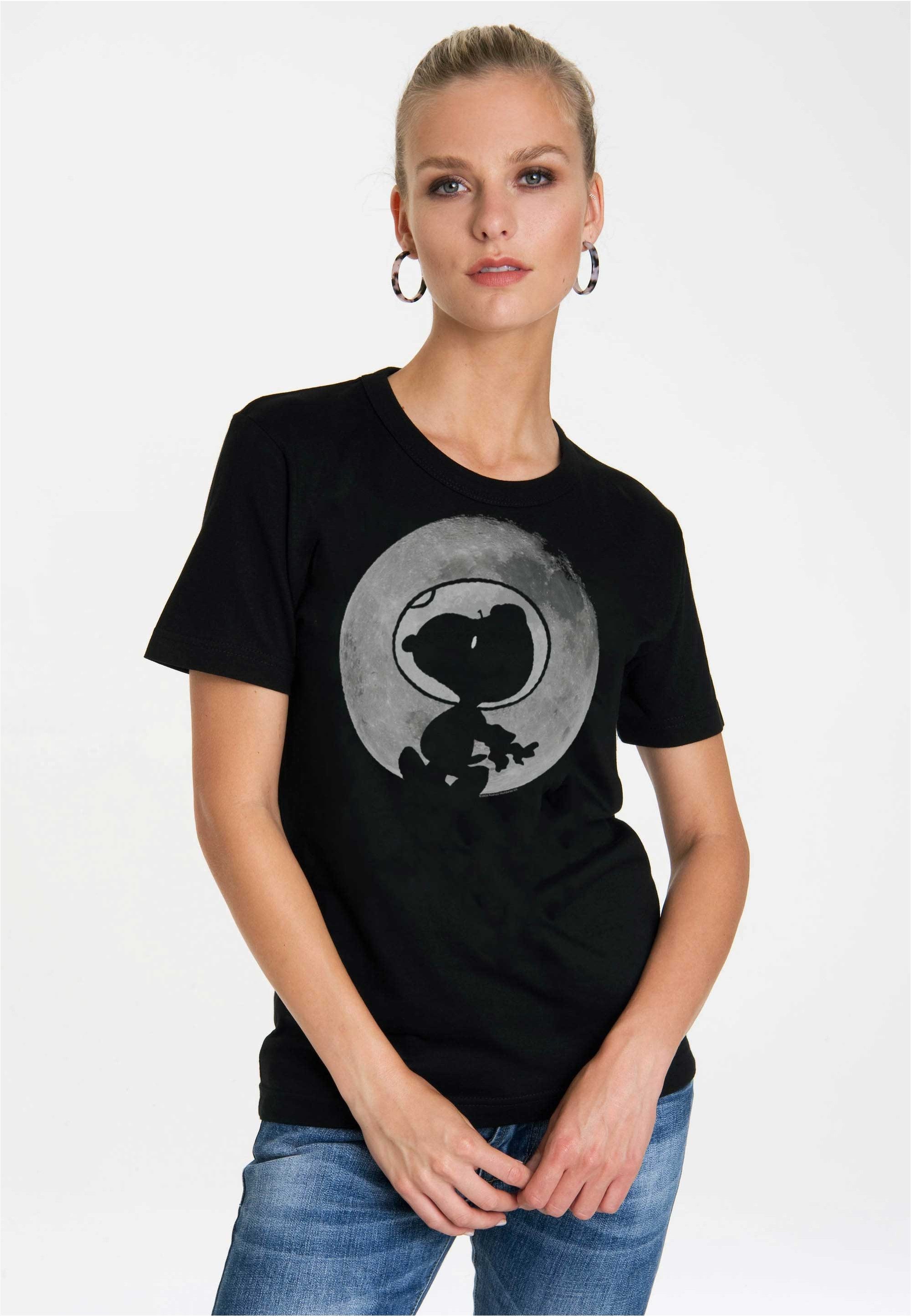 LOGOSHIRT T-Shirt Snoopy - Mond mit Snoopy-Motivdruck im Retro-Look