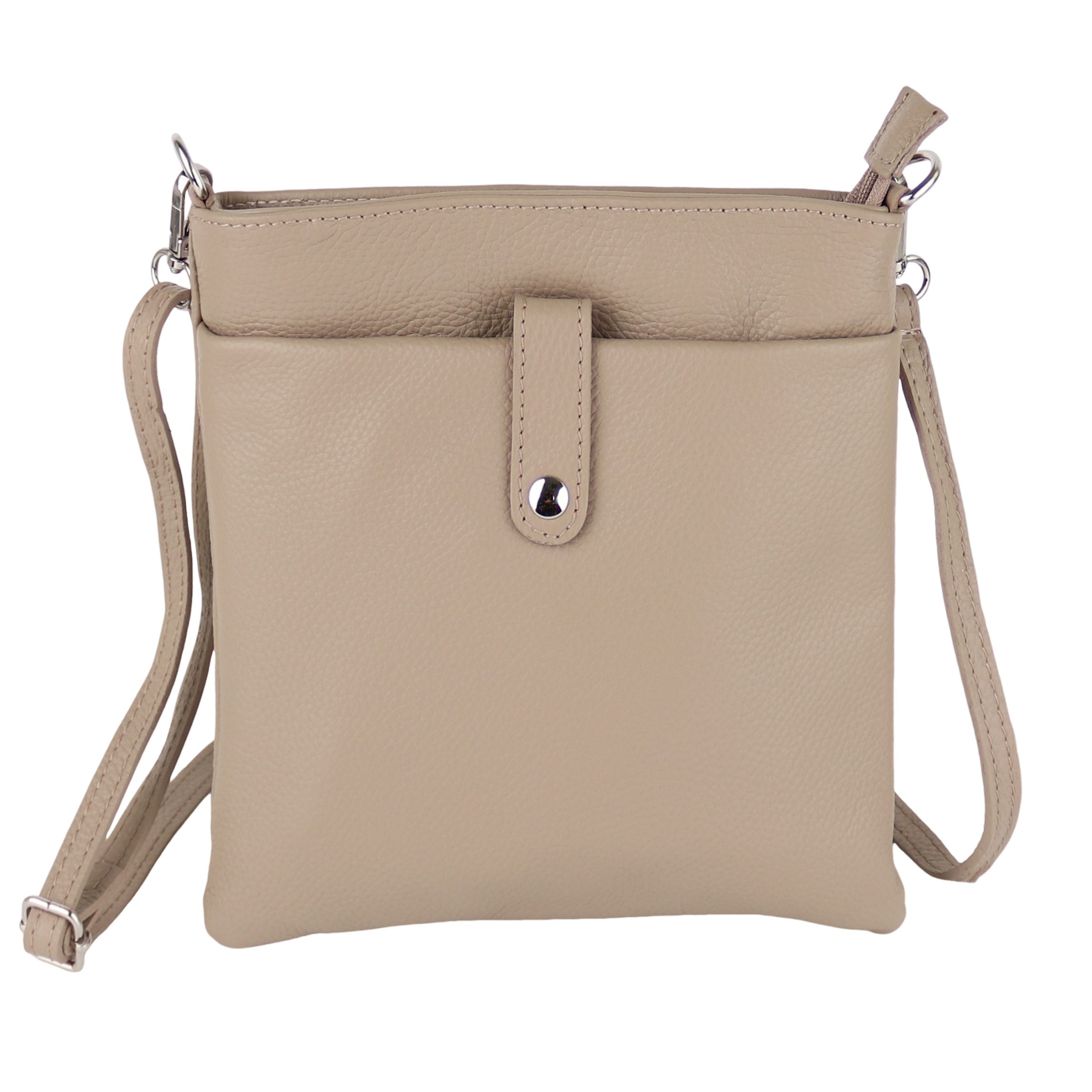 MIRROSI Umhängetasche Damen Crossbody Bag, Echtleder Made In Italy, 23x24x2cm