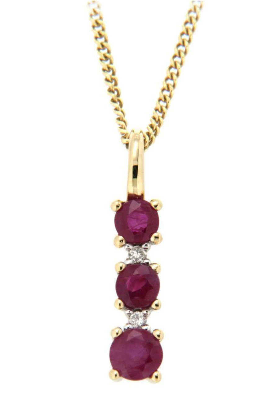 Kettenanhänger Schmuck Geschenk Gold 333 Halsschmuck Anhänger für Halskette Rubin