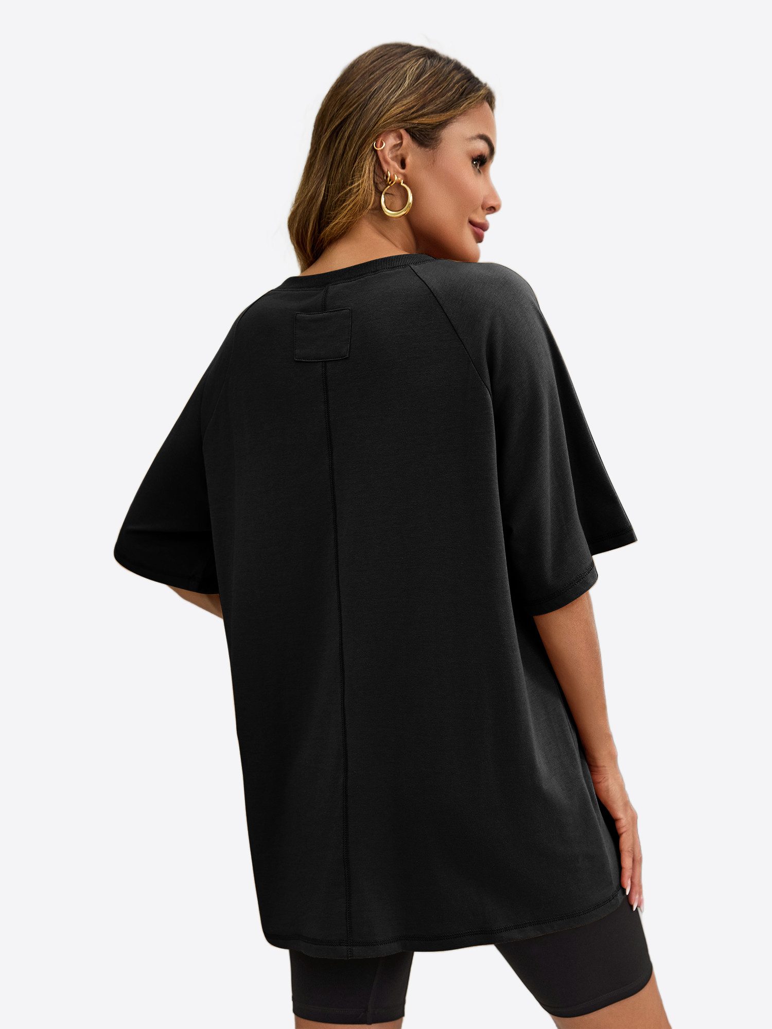 Imily Bela Oversize-Shirt Damen T-Shirt Halbarm Rundhals Seitenschlitz (Pac günstig online kaufen