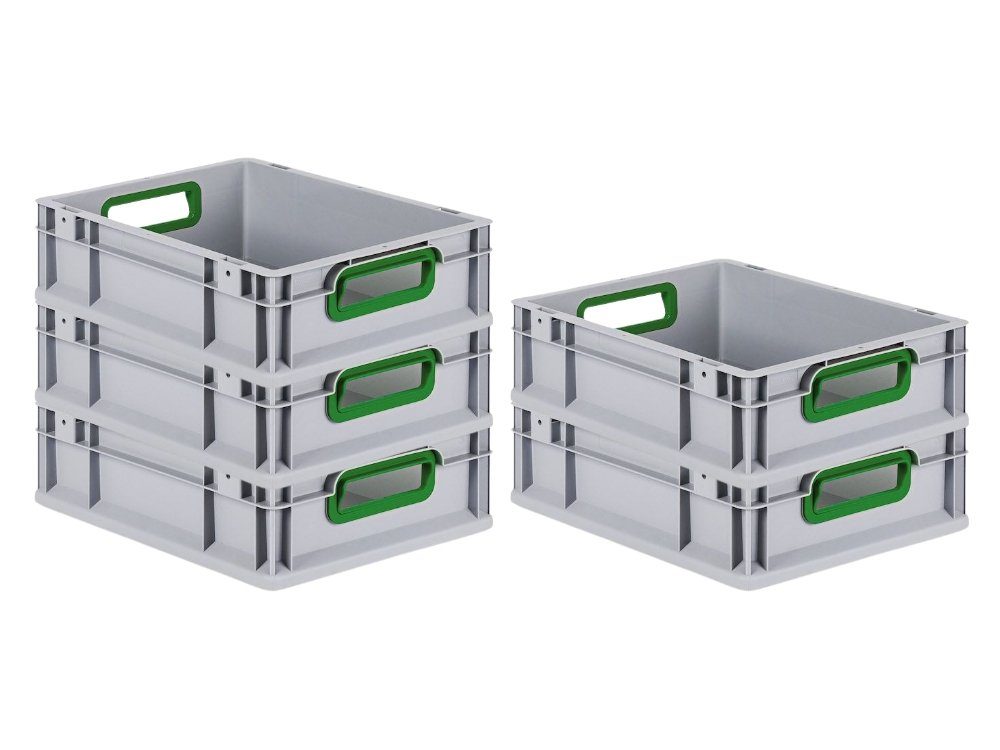 PROREGAL® Stapelbox SparSet Eurobox NextGen Color, Verschiedene Größen, Farben/geschlossen (5 St)