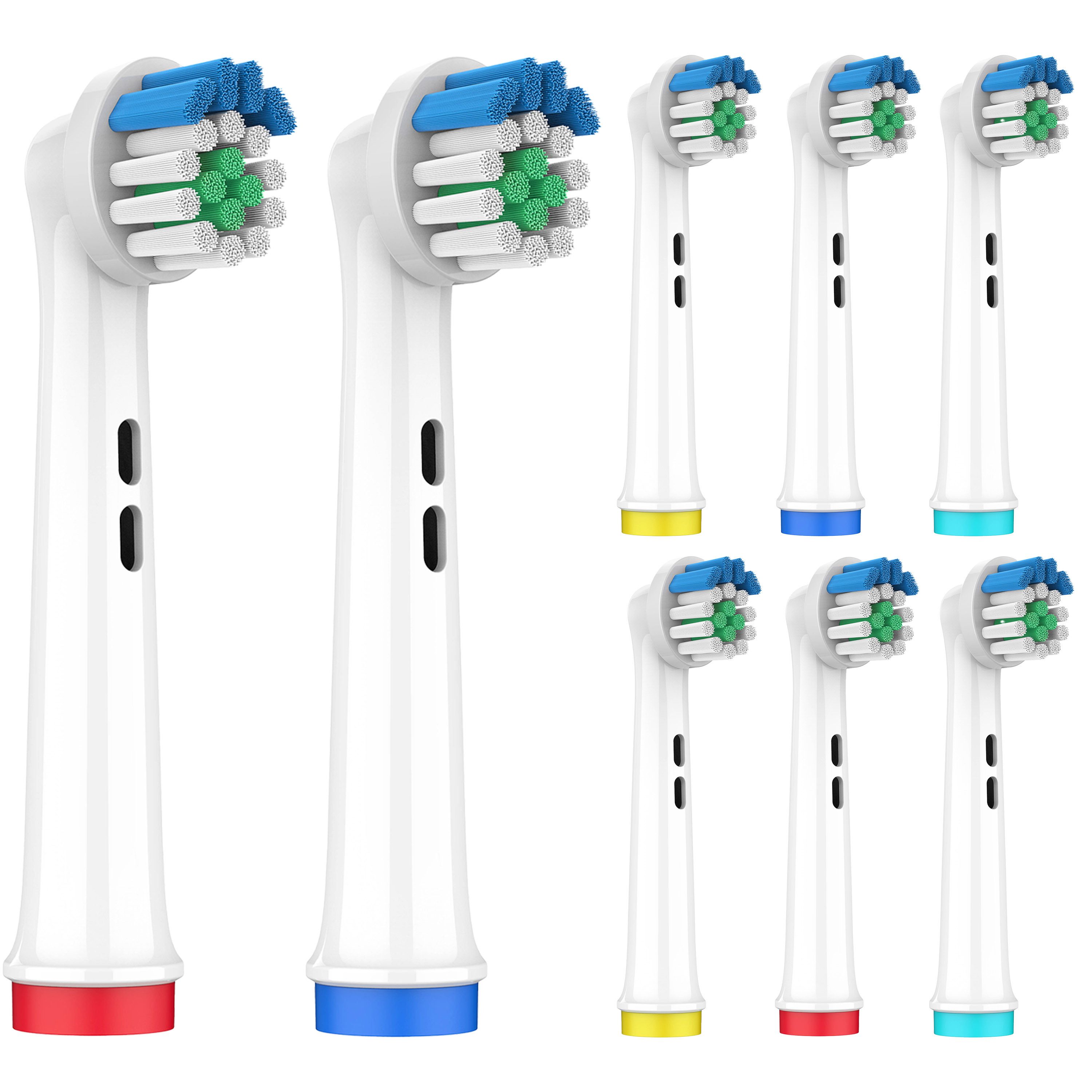 Wunder Zahnstocher Mundpflegecenter Aufsteckbürsten für Oral B 8er Pack - Zahnbürstenaufsätze für Oral B, Aufsteckbürsten, Aufsteckbürsten kompatibel mit Oral B, Rotierender Impuls-Bürstenkopf