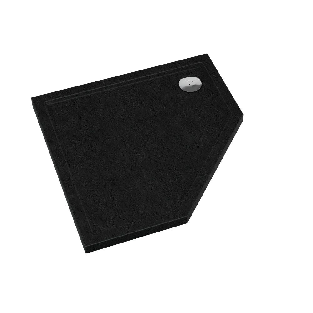 Aquabad® Duschwanne BASIC Black Stone, Fünfeck, Acryl, 1-St., Duschwanne, 80x80 cm