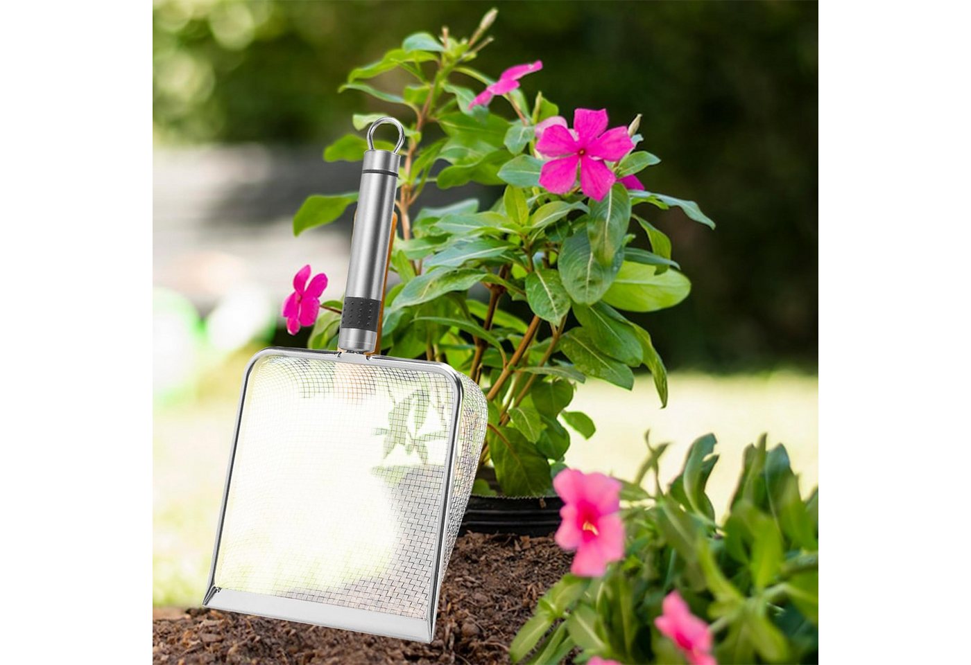 Thumbnail - BlingBin Gartensieb 4 Stück Gartensieb aus Edelstahl, Schatzschaufel Kompostsieb mit Griff, Edelstahl, (1er Set, 4-St., ...