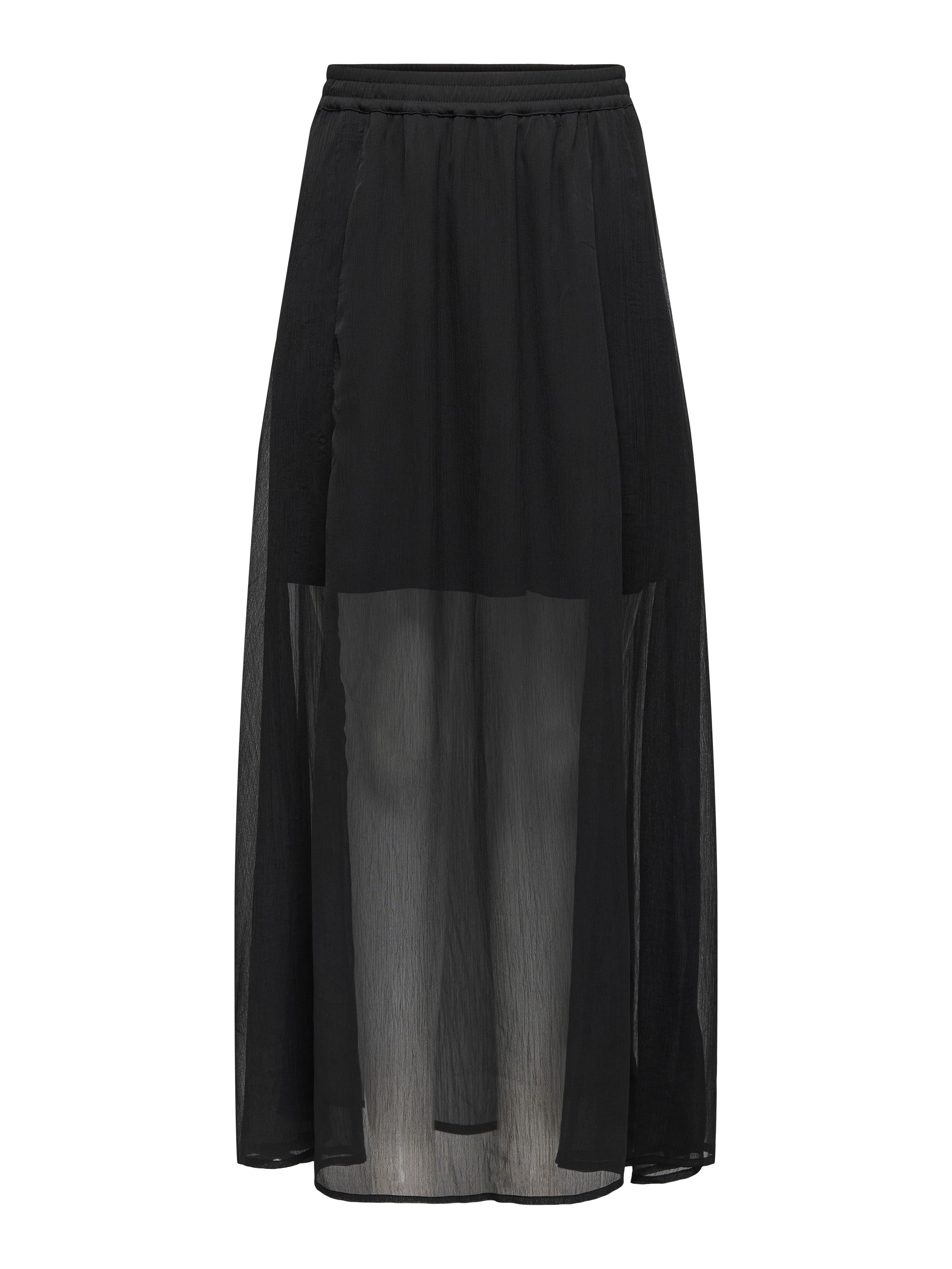 ONLY Faltenrock ONLASTA – Knöchellanger Rock mit elastischem Bund regular fit, Jersey, Polyester, elastischer Bund, unifarben