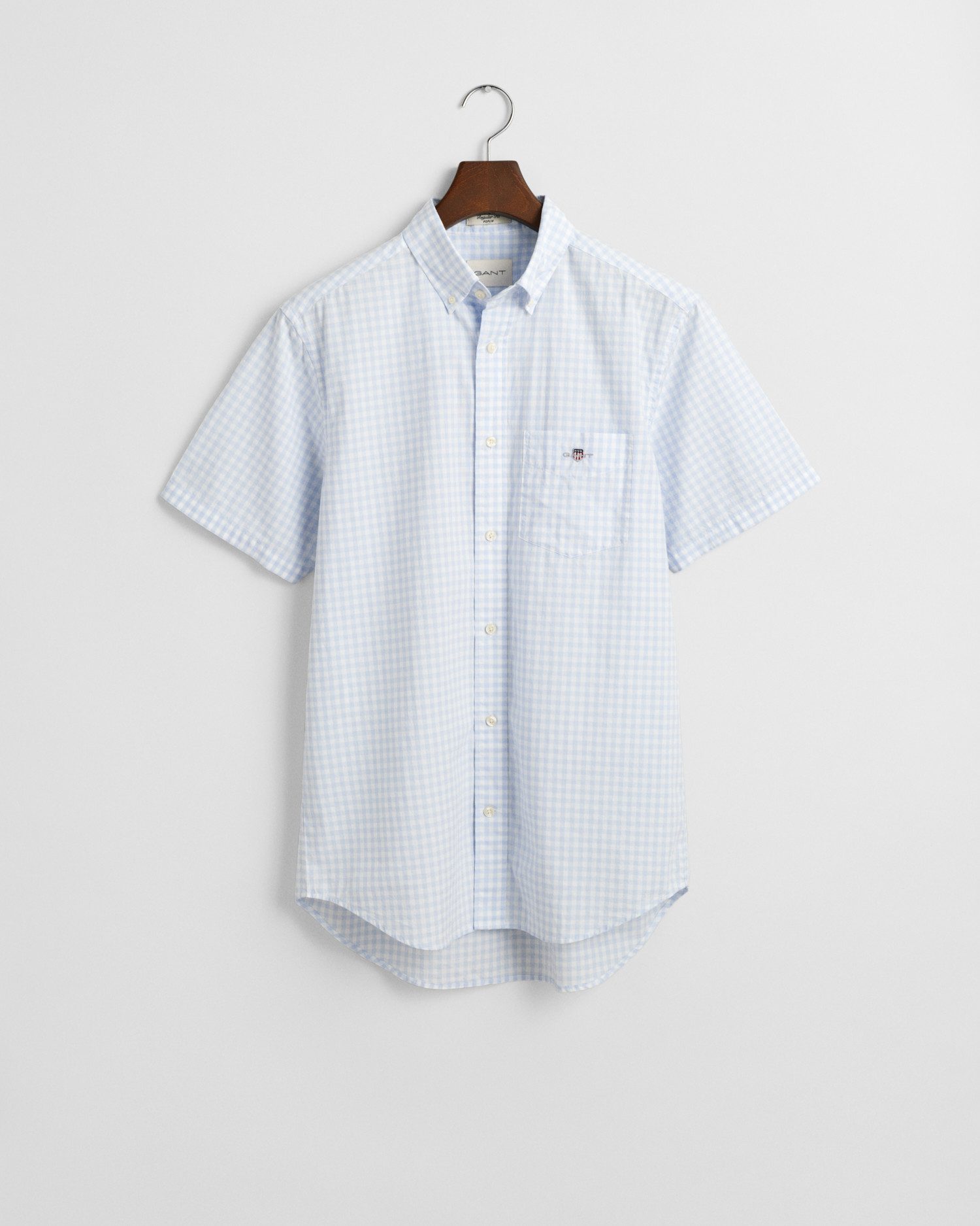 Gant Hemd Short Sleeve Hellblau - Größe L günstig online kaufen