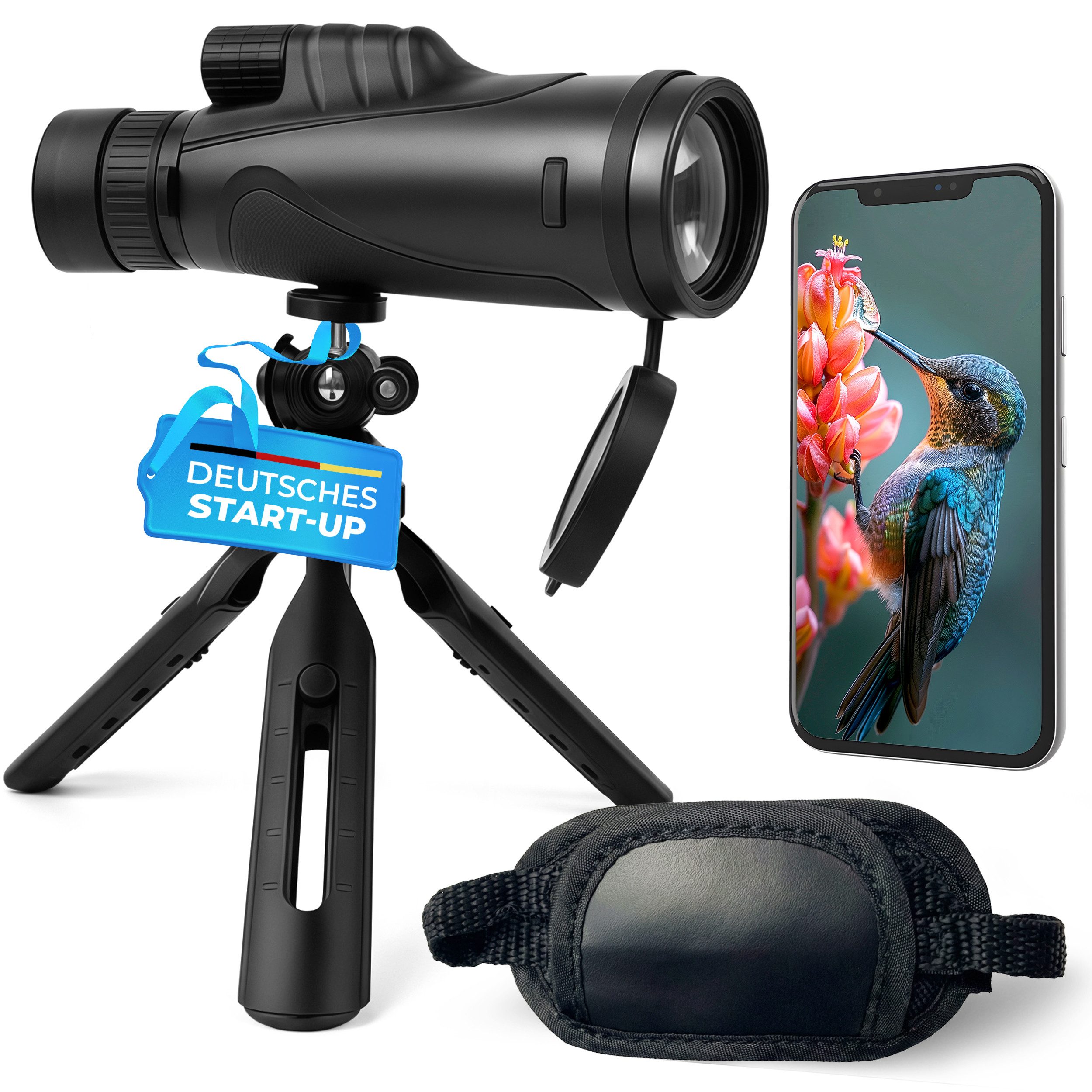 AlpinSpirit Zoom Monokular 10-30x50 mit Stativ & Handschlaufe [IPX4,FMC & BAK4] Monokular (HD Weitsicht Fernrohr,Monocular, wasserabweisend, für Jagd & Wandern)