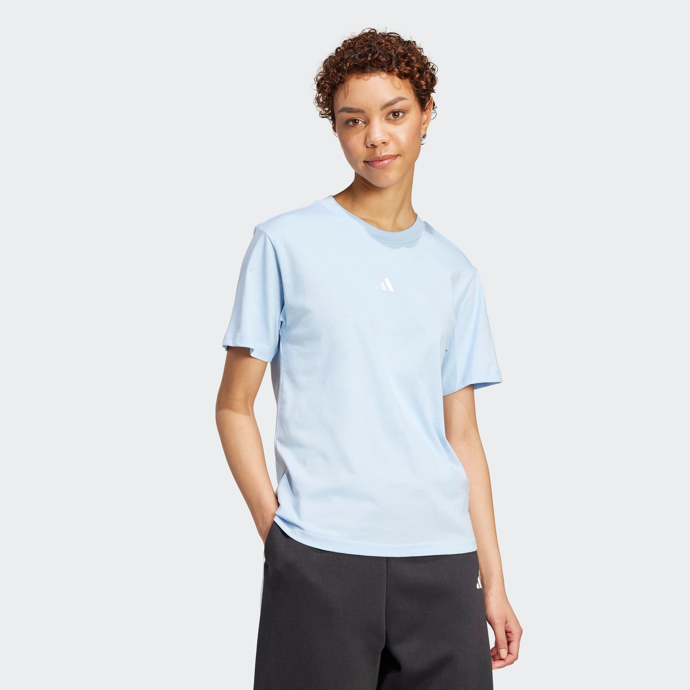 adidas Sportswear T-Shirt W SL SJ T Basic Design, Rundhalsausschnitt, mit kleinem 3-Streifen Logo