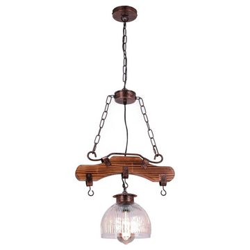 TIBU Pendelleuchte Holz Lampe Esszimmer Vintage Retro Industriell Höhenverstellbar, ohne Leuchtmittel, Leuchtmittel wechselbar, höhenverstellbar