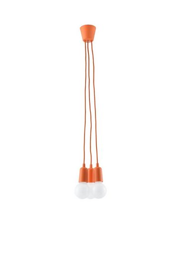 Licht-Erlebnisse Pendelleuchte »NESSA«, Hängelampe Orange E27 verstellbar bis 90cm Retro Küche Jugendzimmer