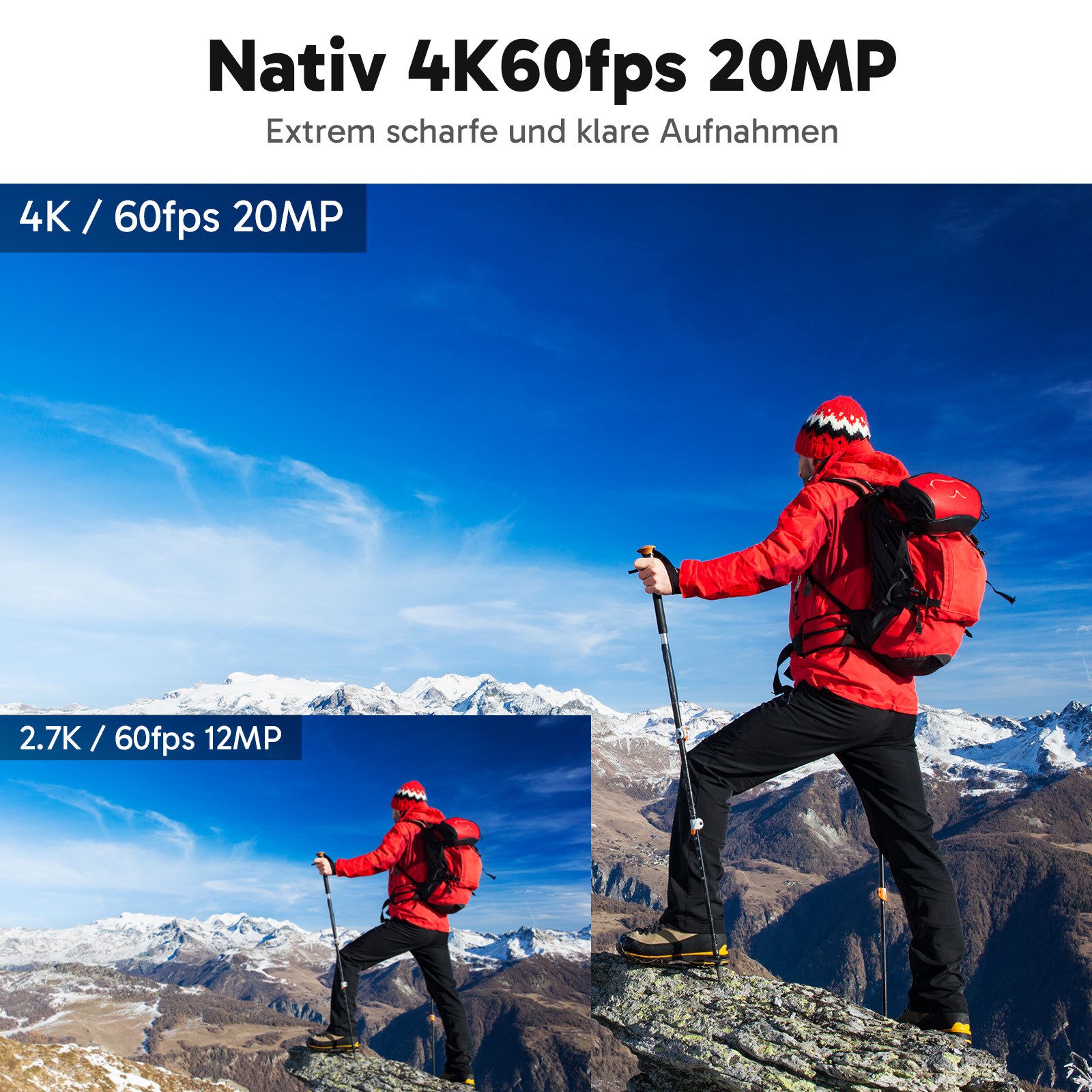 Akaso V50 Elite Action Cam (4K Ultra HD, Wi-Fi 2.4G, wasserdicht bis zu 40m, LDC, Sprachfernbedienung)