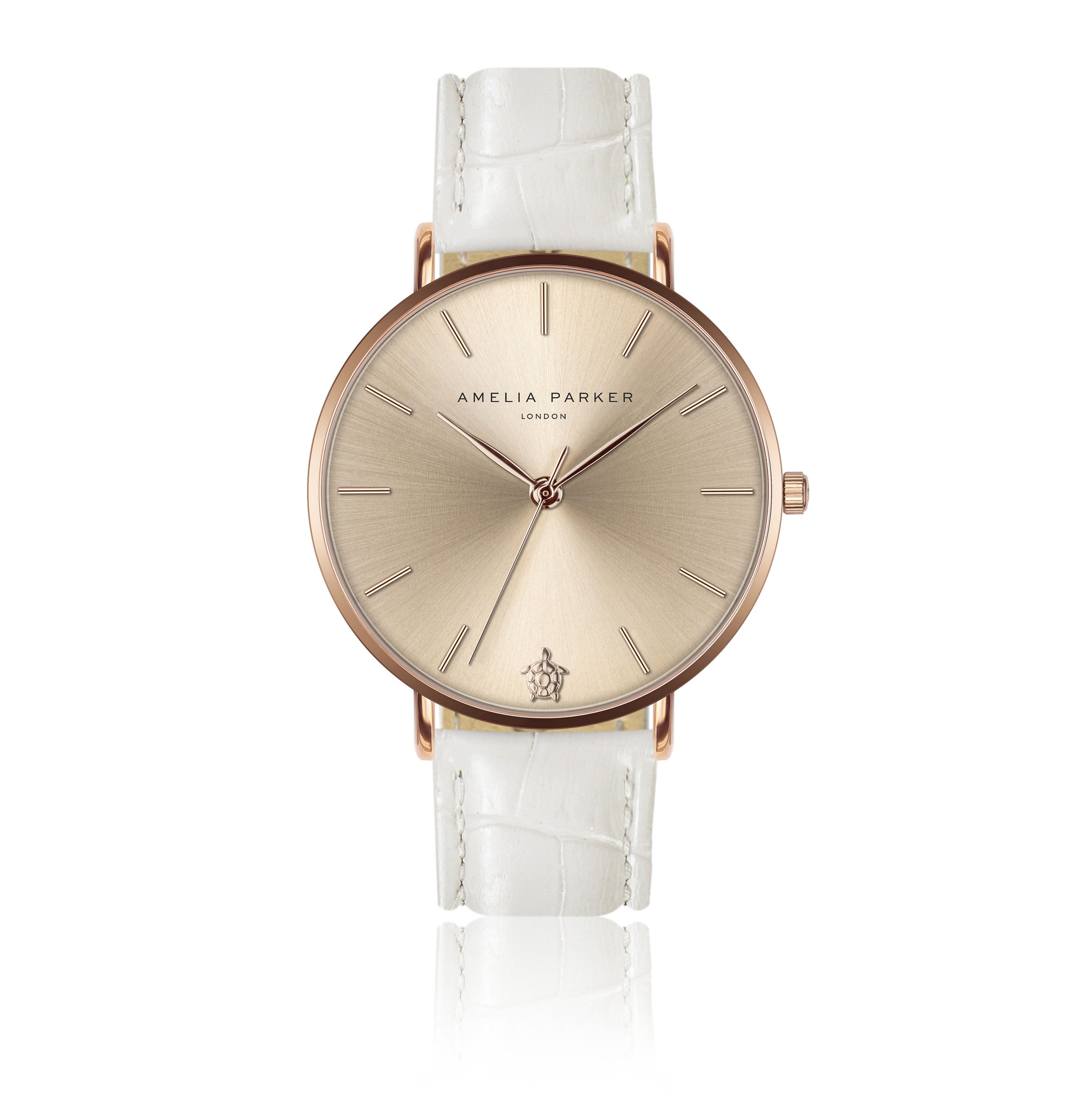 AMELIA PARKER Quarzuhr AA2-S108R Gold Sky White Leather