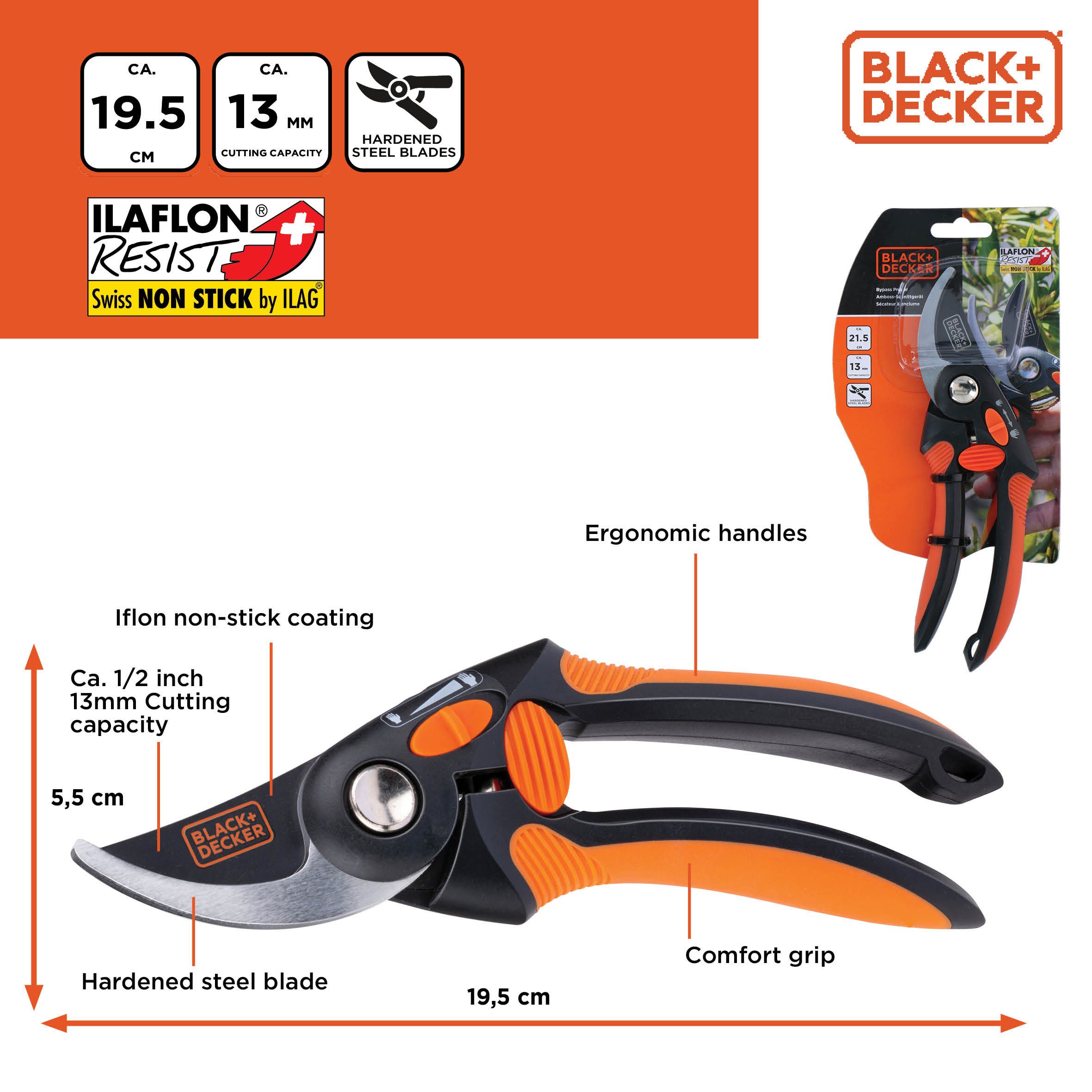 Black + Decker Gartenschere BLACK+DECKER Gartenschere 13 MM