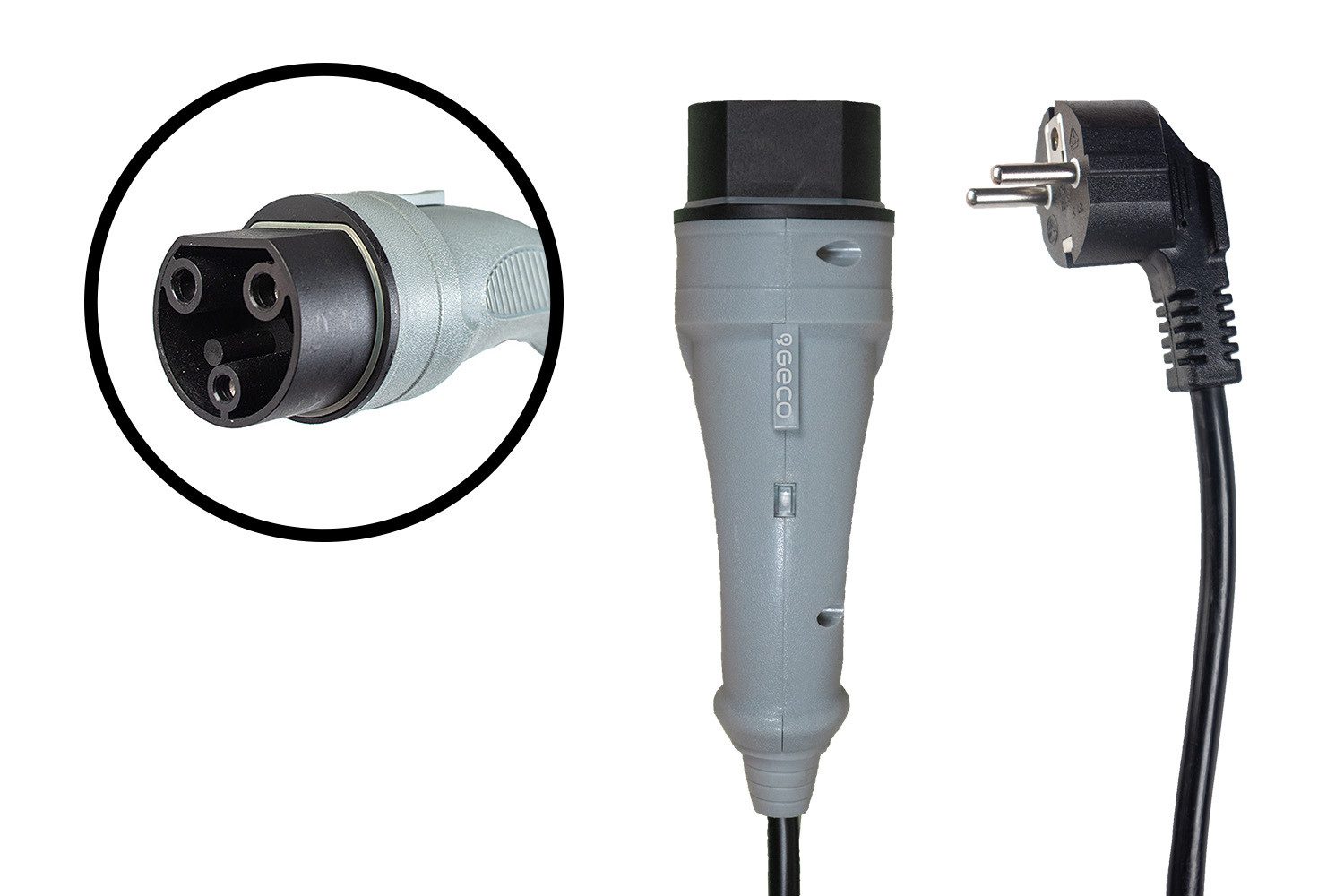Geco Ladekabel 16A Schuko auf 3 Polig Fahrzeugstecker Elektroauto-Ladegerät