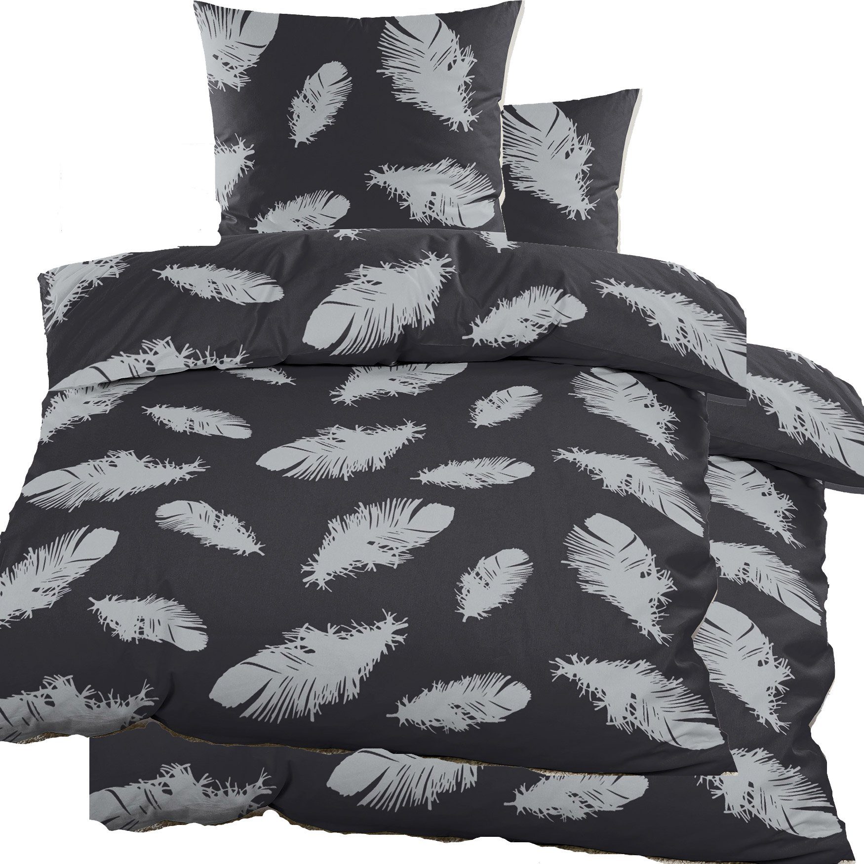 KH-Haushaltshandel Bettwäsche Biber Winter Bettwäsche 2x(135x200 + 80x80cm) günstig online kaufen