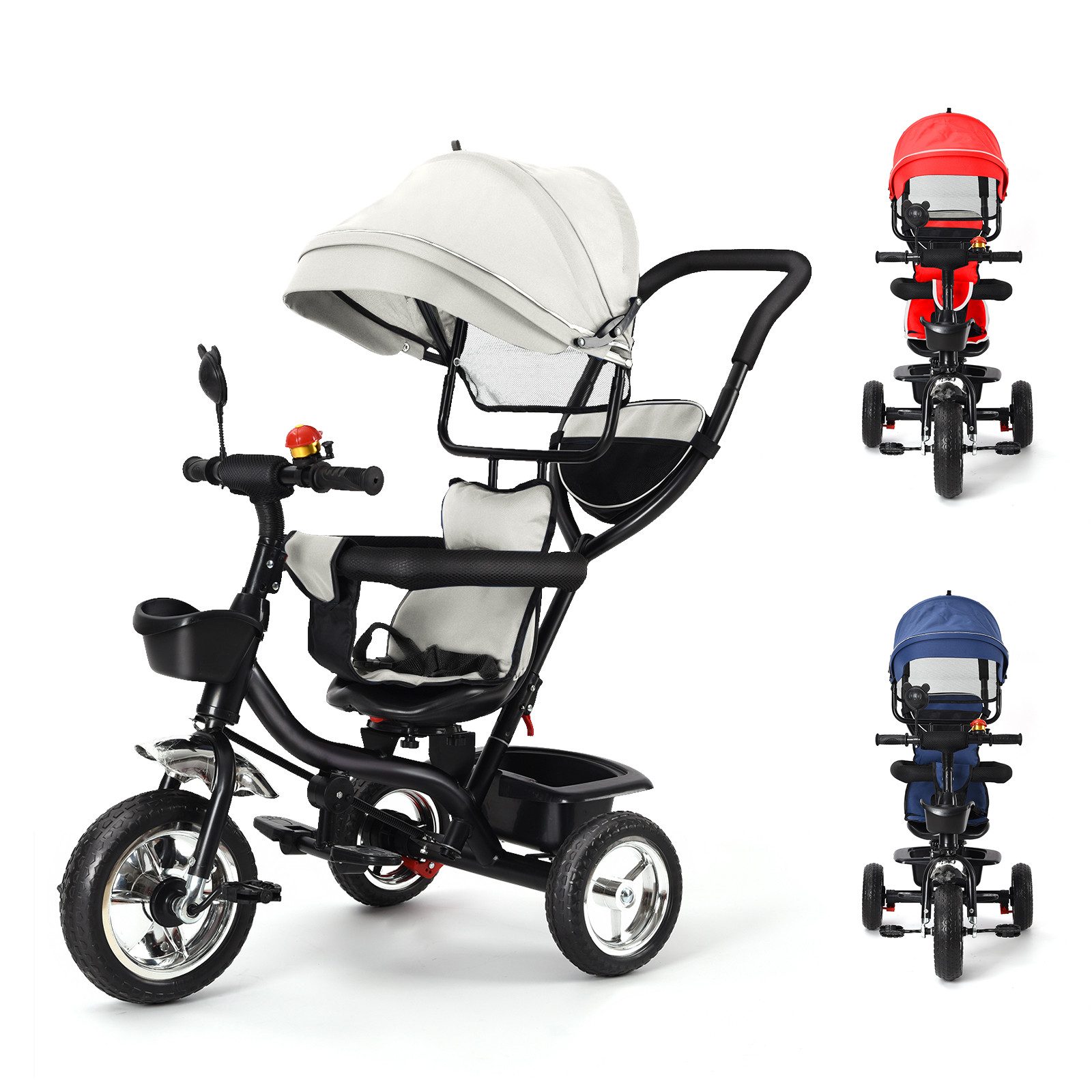 JEOBEST Dreirad 5 in1 Kinder Lenkstange Fahrrad Baby Kinderwagen, Kinderdre günstig online kaufen
