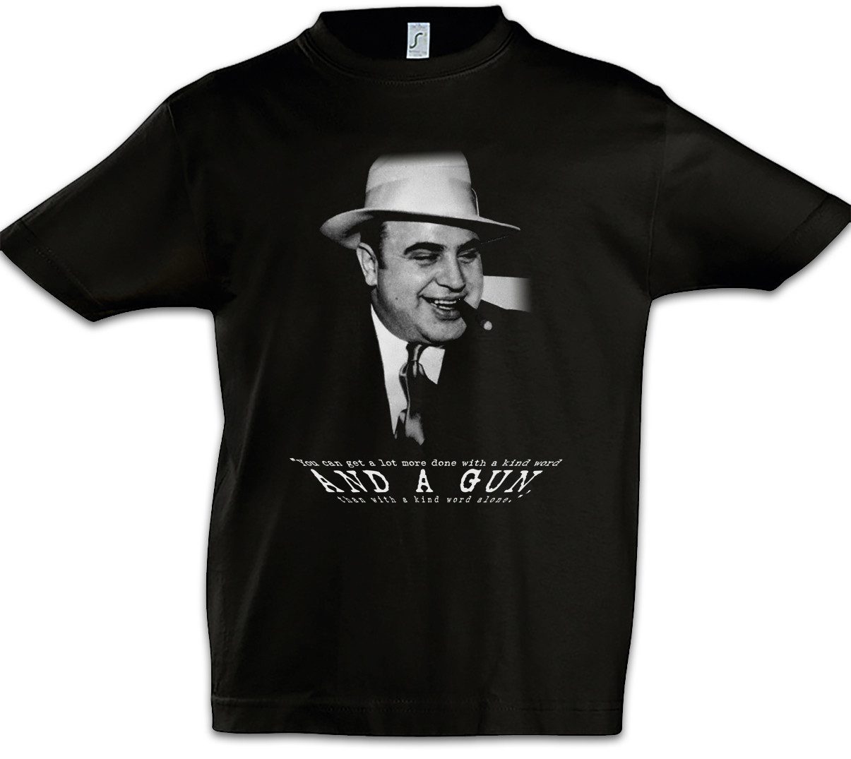 Urban Backwoods Print-Shirt Al Capone Classic Portrait Kinder T-Shirt Mafia Mob Familia Chicago US (1-tlg) Gangster Godfather USA Prohibition