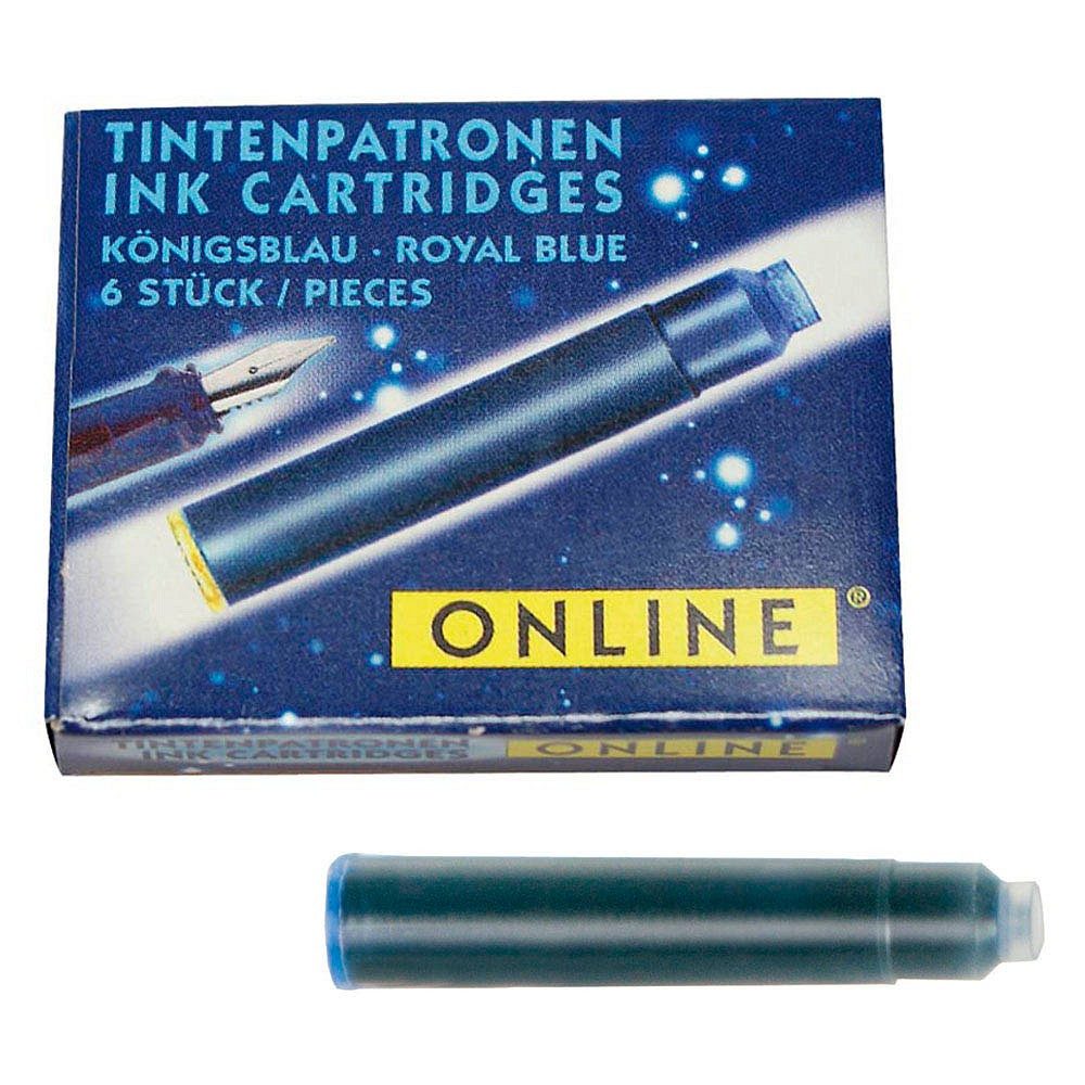 ONline ONLINE® 17113/12 6x Tintenpatronen für Füller königsblau Tintenpatrone