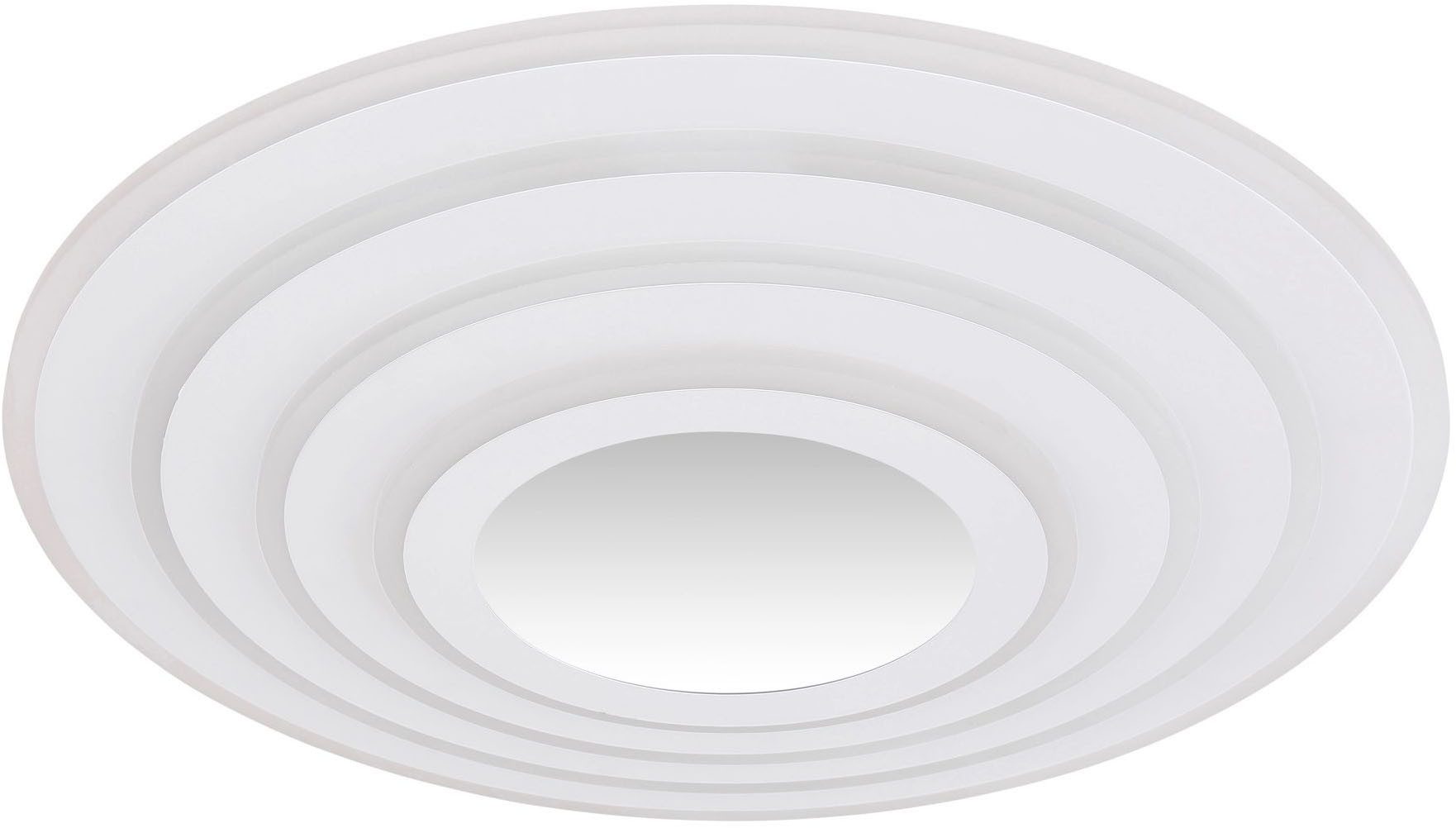 GLOBO LIGHTING LED Deckenleuchte JOCELYN, Dimmfunktion, Farbwechsel, Fernbedienung, Infrarot inkl., Memoryfunktion, Nachtlichtfunktion, Smart Home, Timerfunktion, mehrere Helligkeitsstufen, LED fest integriert, warmweiß - kaltweiß, Deckenlampe, Designleuchte, Wohnzimmer, Schlafzimmer, rund