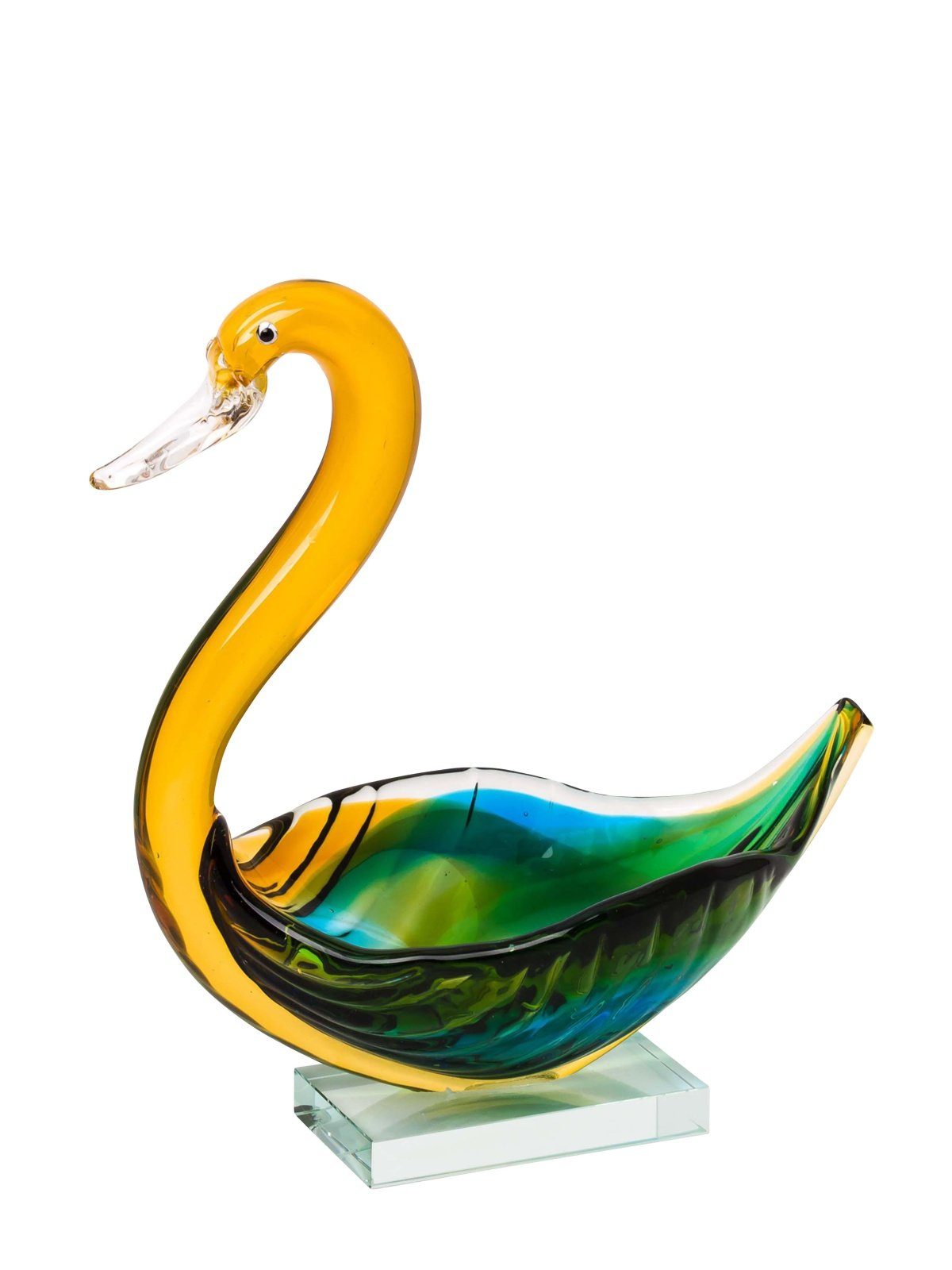Aubaho Obstschale »Glas Schale Schwan Vogel Figur glass swan Glaskunst  Dekoration 29,5cm«