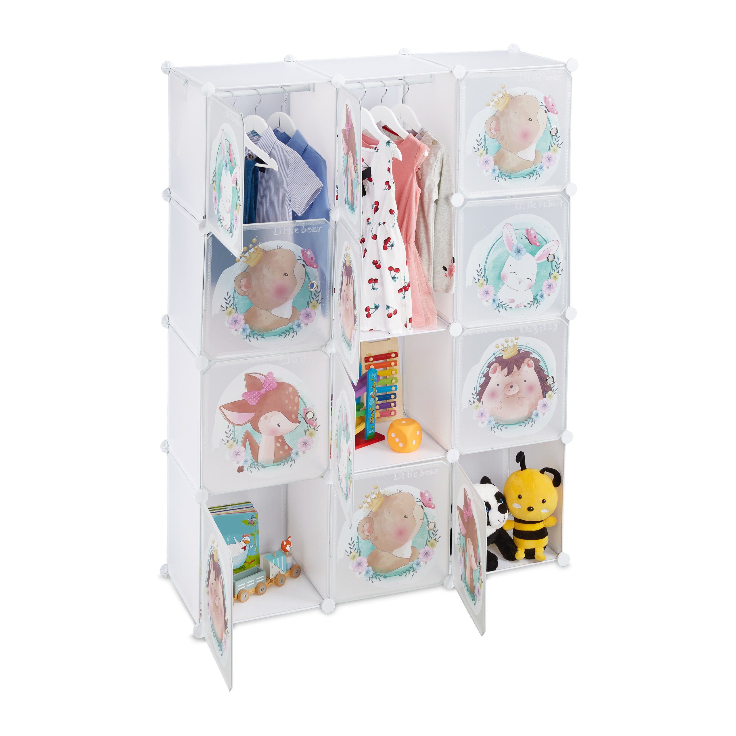relaxdays Steckregal Kinder Steckregal mit Kleiderstangen günstig online kaufen