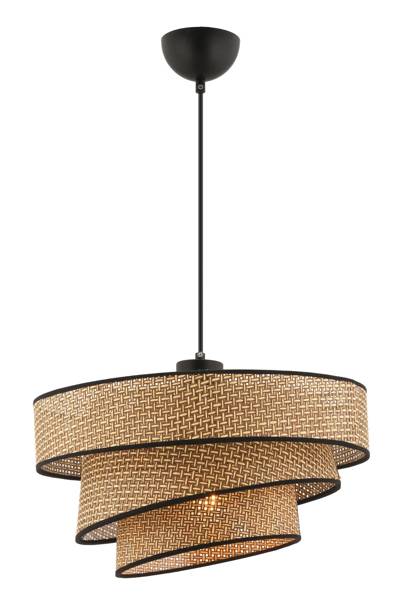 Opviq Pendelleuchte, ohne Leuchtmittel, Textilschirm in Rattanoptik günstig online kaufen
