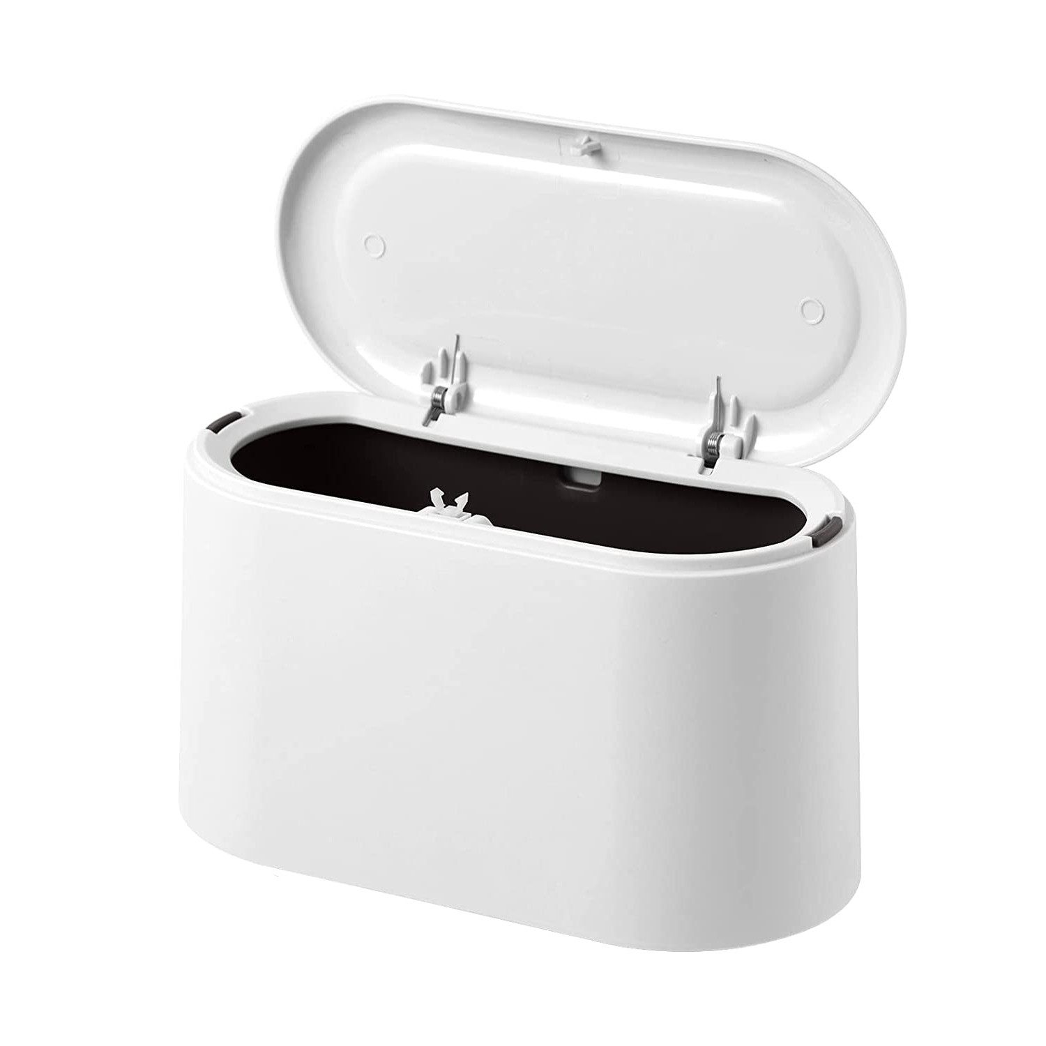 TUWENA Mülleimer Tischmülleimer mit Aufpoppen Deckel, 2L Mini Mülleimer Klein, Plastik