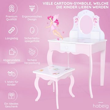 habeig Schminktisch Kinderschminktisch Kindertisch Prinzessin Maltisch #426, inklusive Schublade